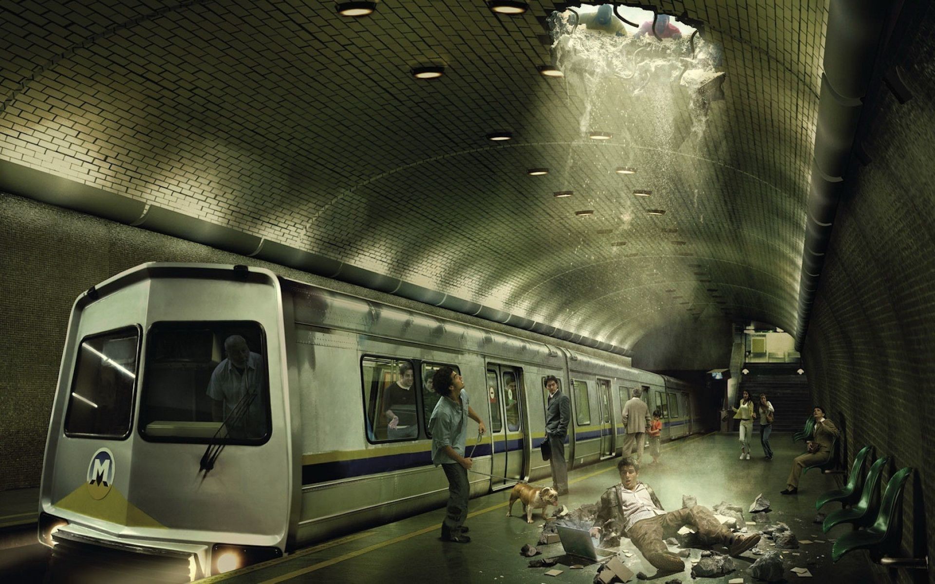 1920x1200 Funny 3D Metro Train Tunnel Wallpaper | HD 3D and Abstract Wallpaper Free  Download ...