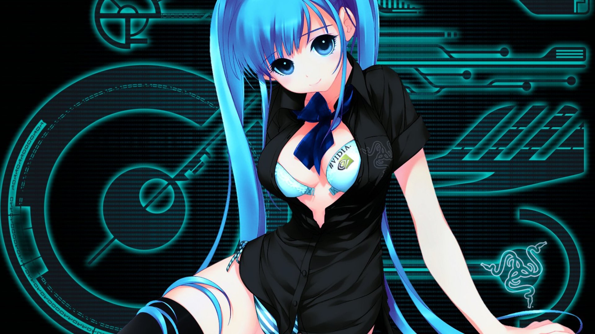 1920x1080 ... Nvidia Anime Girls Razor Tan Desktop  by UNIXwz0r