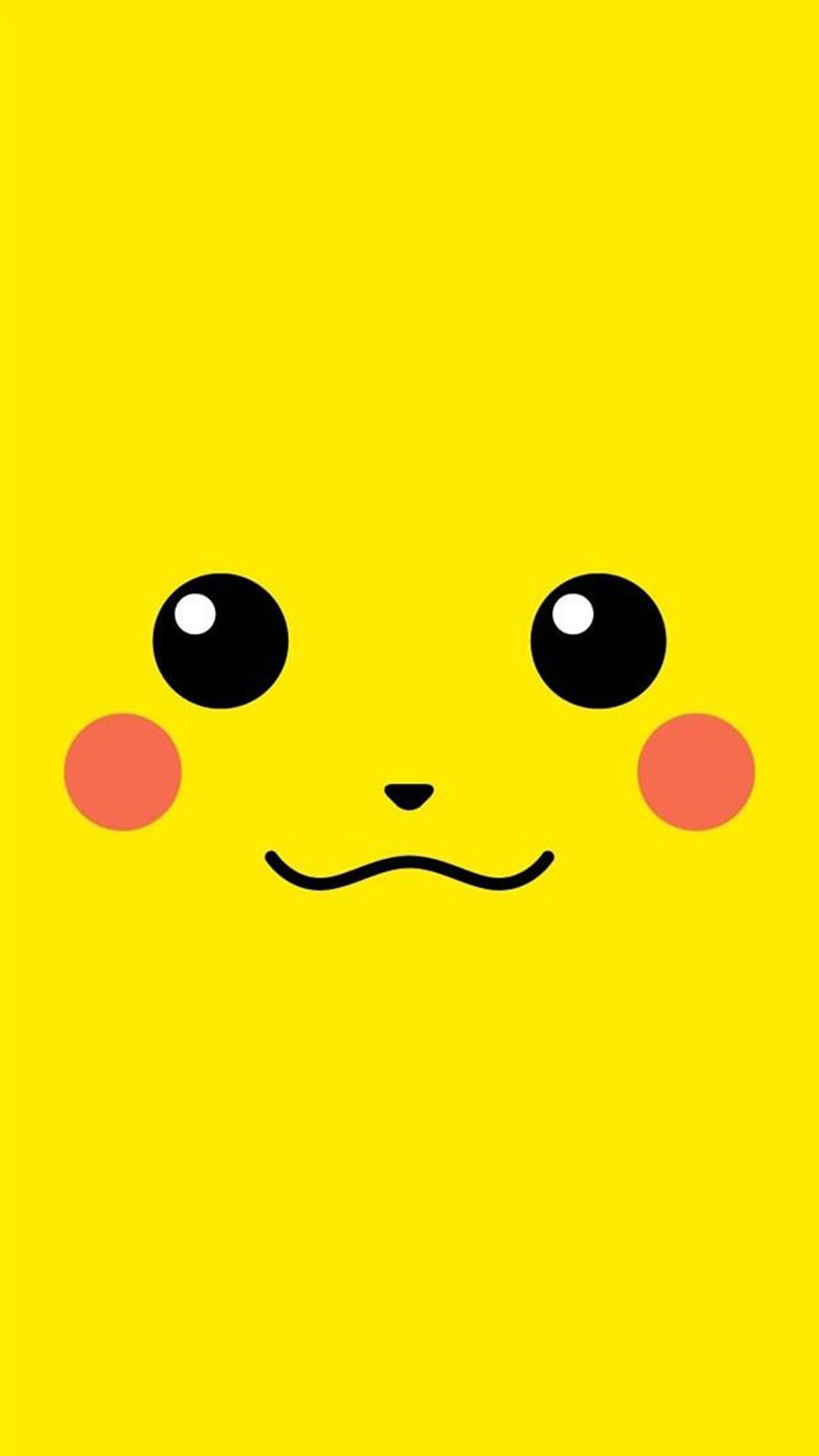 1080x1920 Minimalistic Pikachu Yellow Unicolor Cute Funny Pokemon