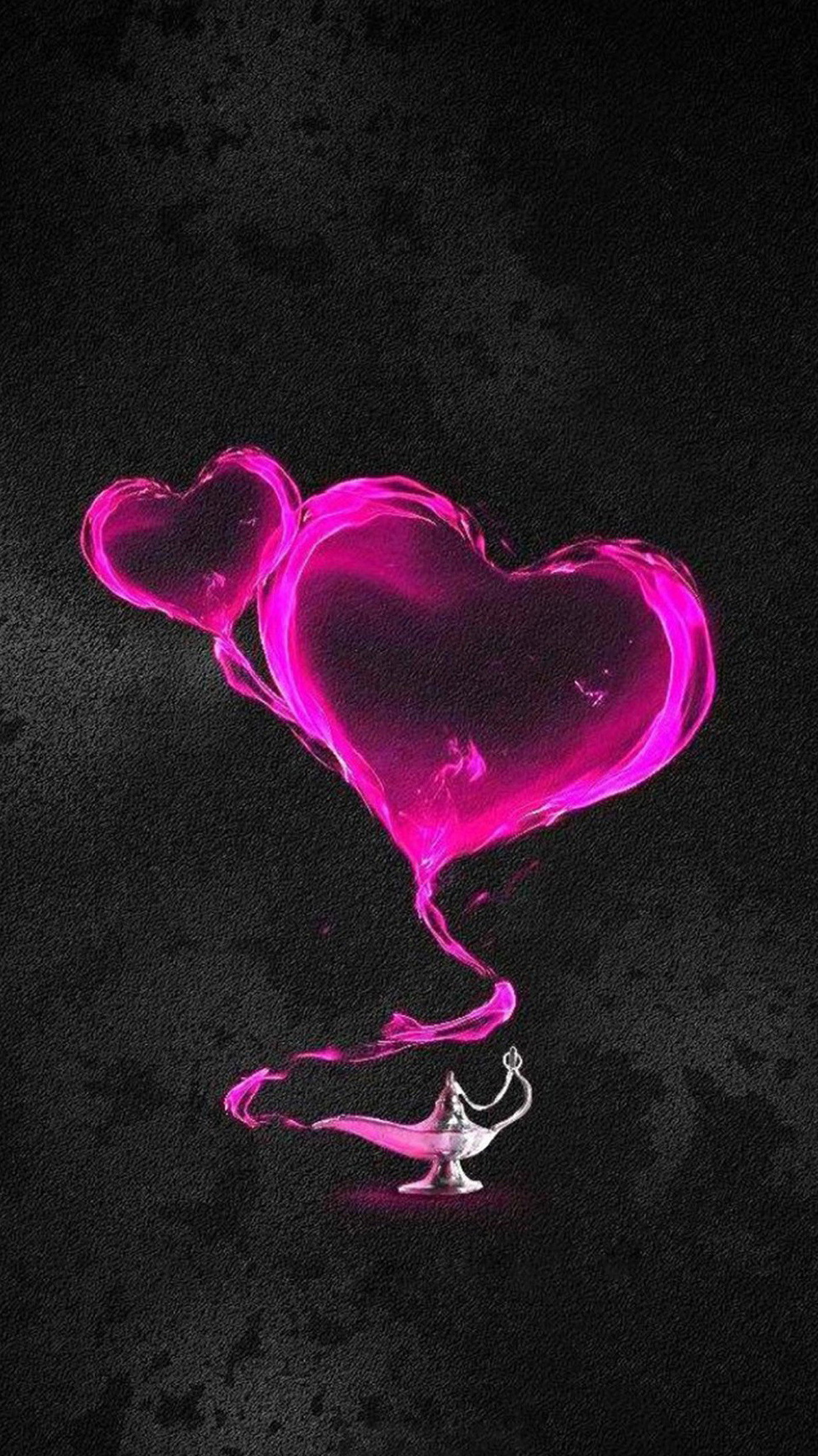 1440x2560 Two pink hearts Galaxy S6 Wallpaper