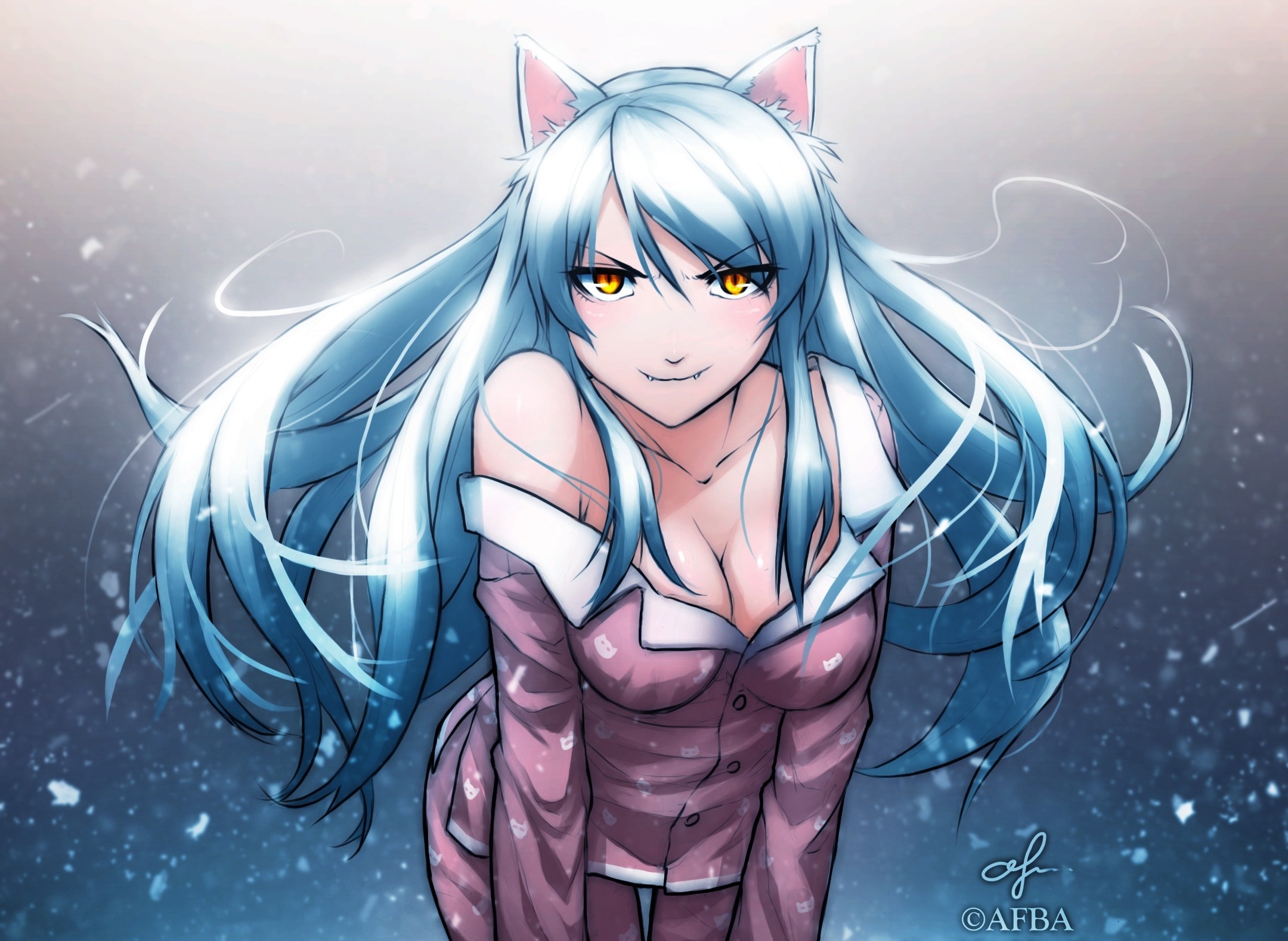 Neko Girl with Blue Hair from "Fruits Basket" Anime - wide 7