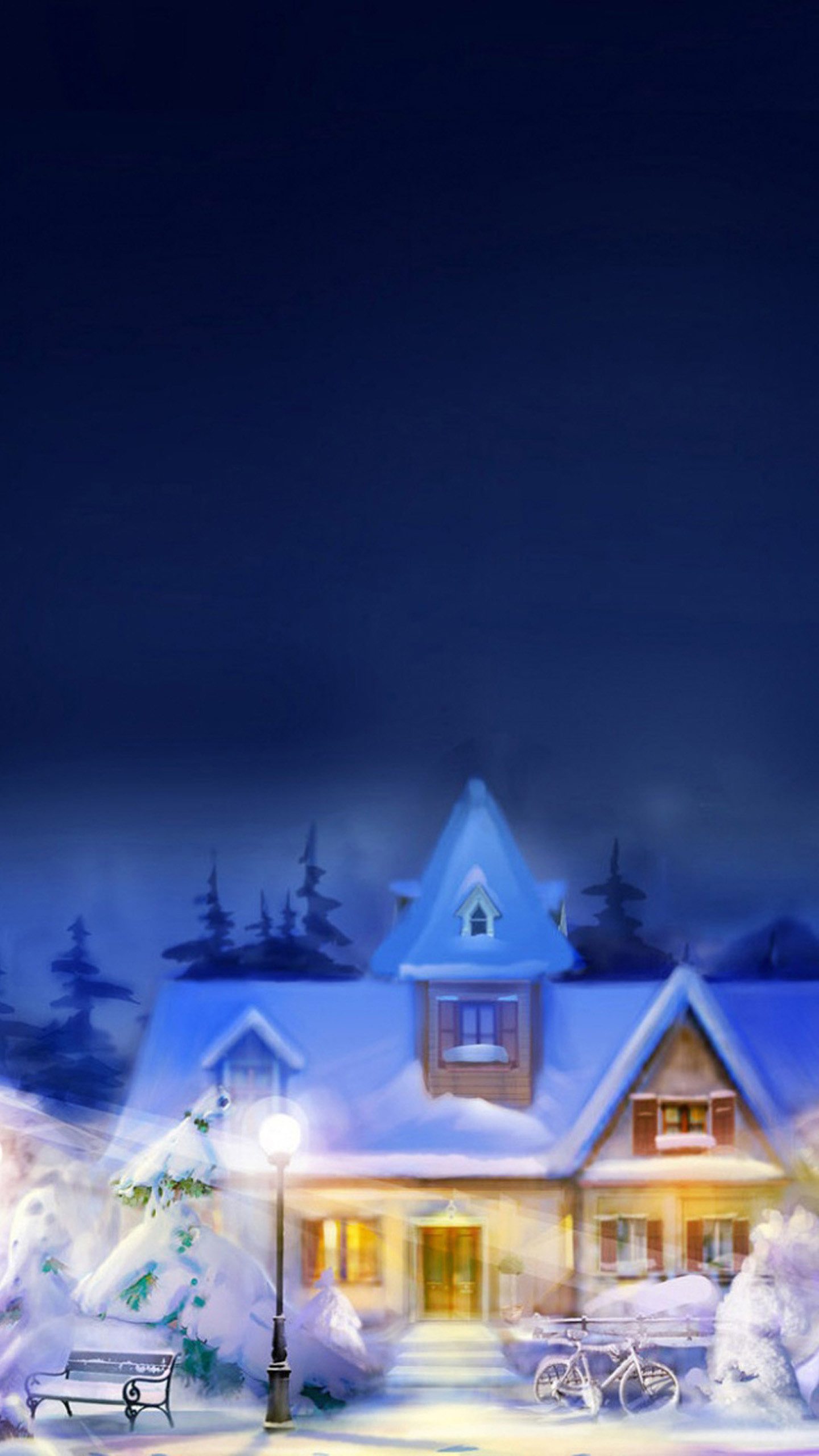 1440x2560 Christmas Eve Town LG G3 Wallpapers