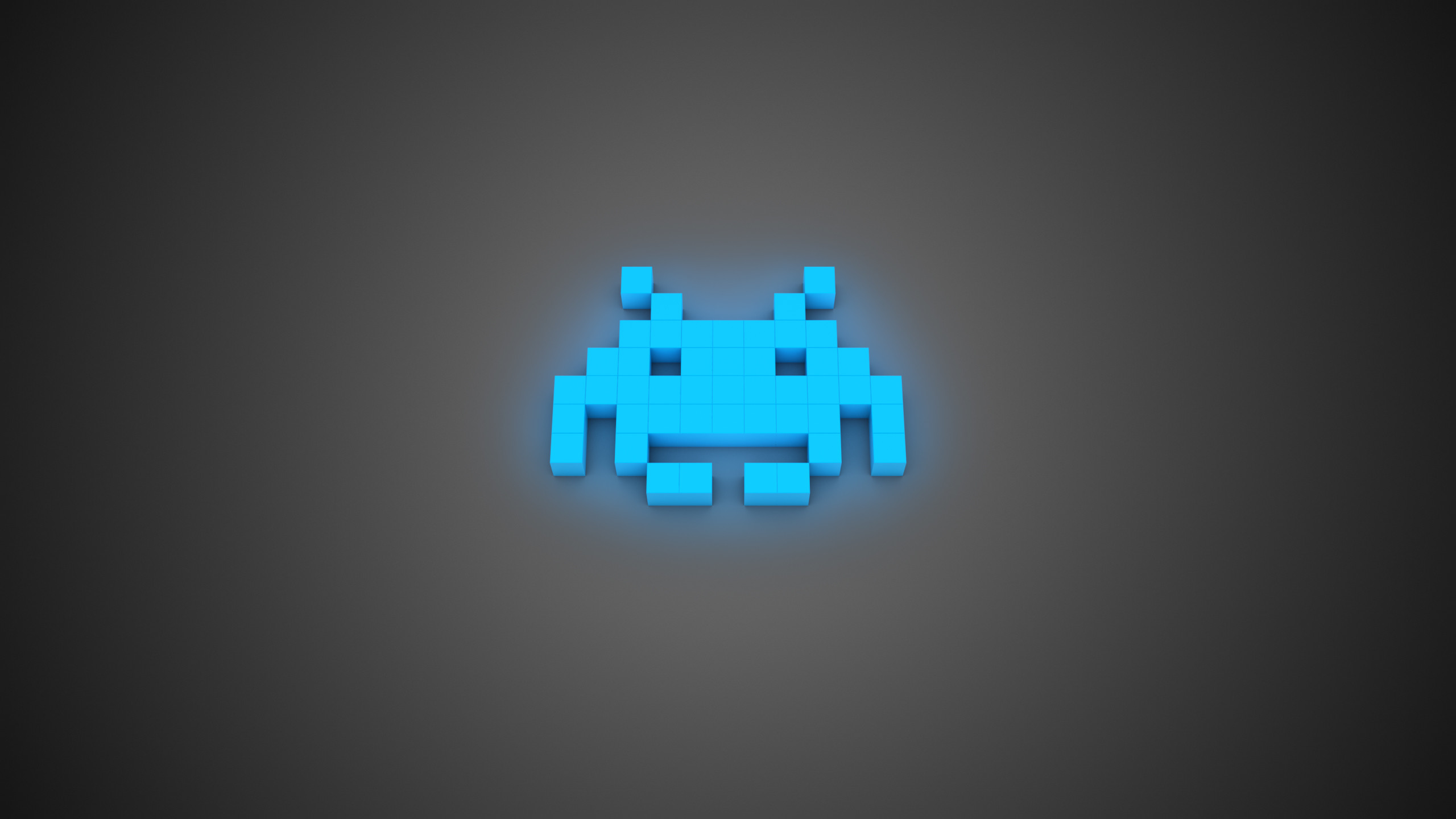 2560x1440 Collection Space Invaders Blue 8 ...