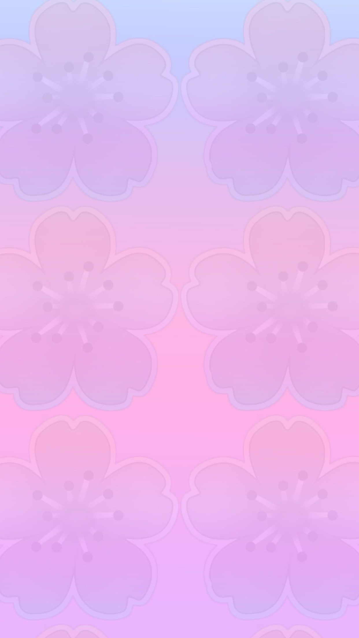 1242x2208 Wallpaper, background, iPhone, Android, HD, pink purple, flower, emoji,  gradient, ombre