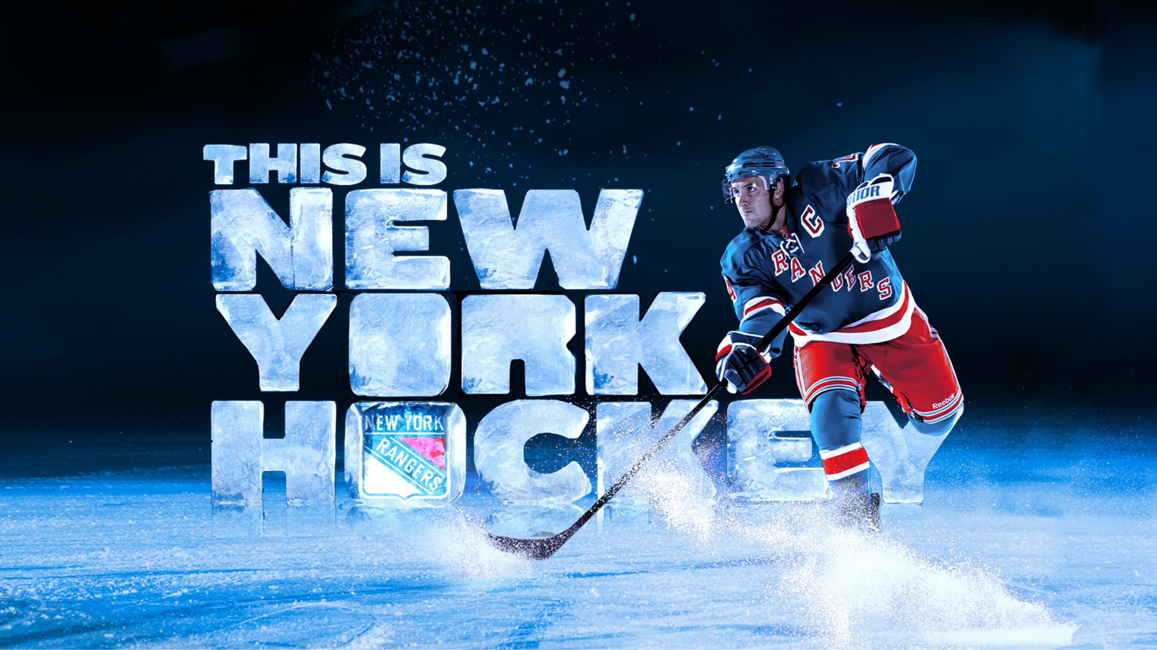 3840x2160 Preview wallpaper ew york rangers, hockey, ice hockey, ice 