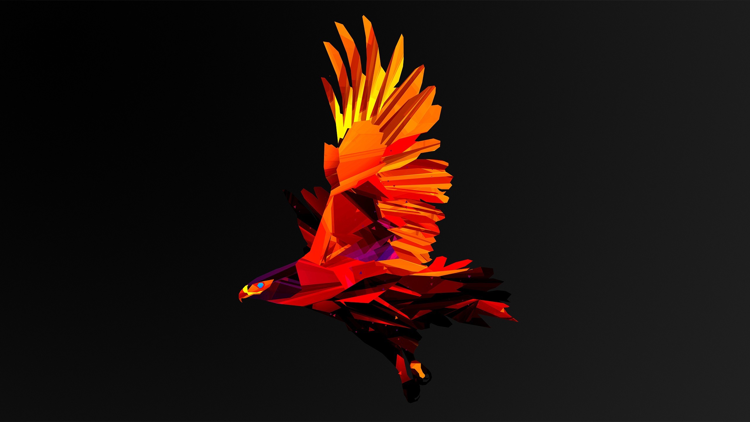 2560x1440 Facets, Animals, Eagle, Digital Art, Justin Maller Wallpapers HD / Desktop  and Mobile Backgrounds