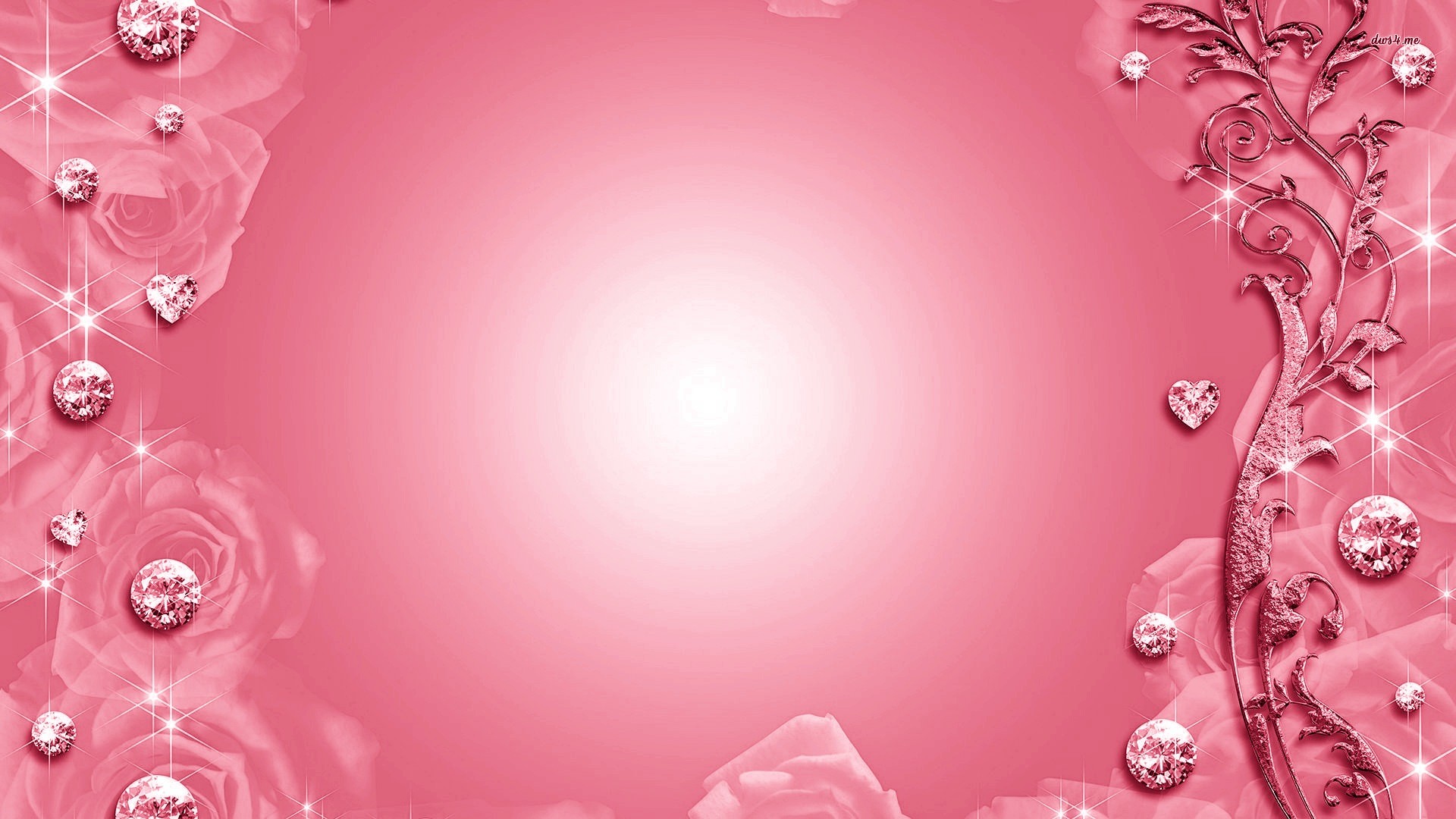 1920x1080 Pink Diamonds Hanging (crystal, Diamond Background, Wallpaper 1920Ã1080