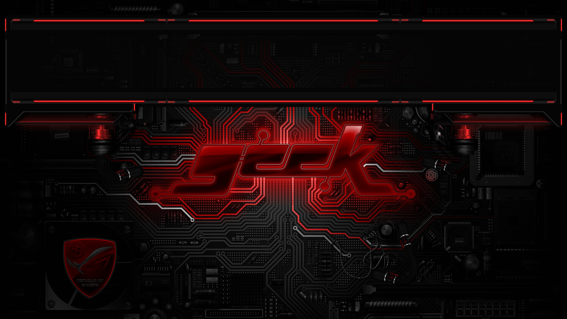 1920x1080 Digital Circuits ROG Special edition RED