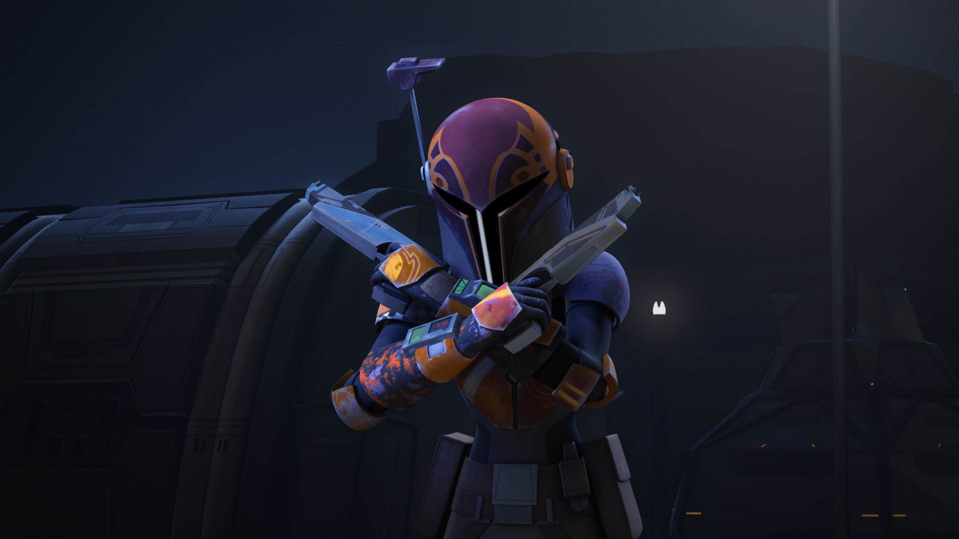 1920x1080 As far as Sabine's backstory… we got some. We got the mention of House  Vizsla and learned her mother was a member of Death Watch. That's more or  less it.