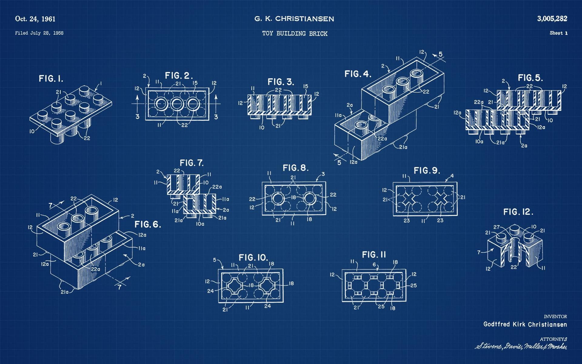 1920x1200 1961 LEGO Patent (uncompressed in comments) [][OC] ...