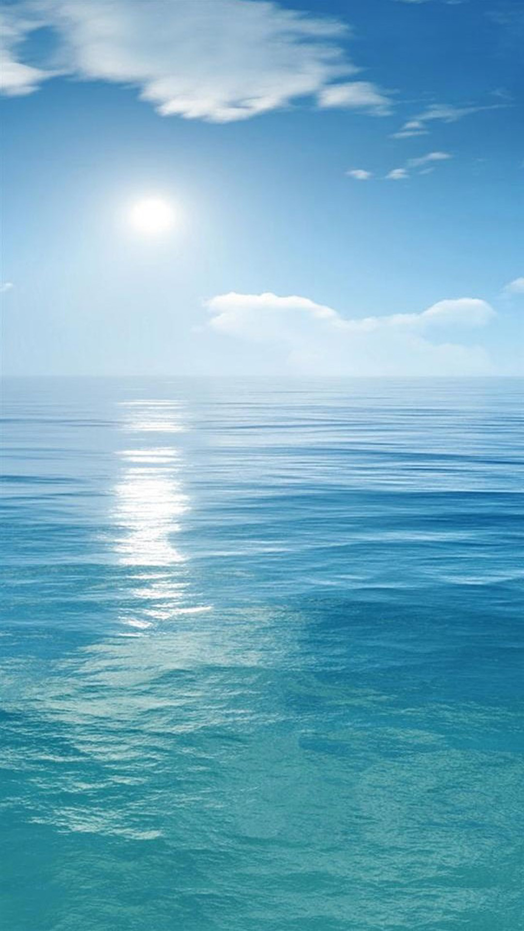 1080x1920 Sunny Clear Ocean Skyline Landscape iPhone 6 wallpaper