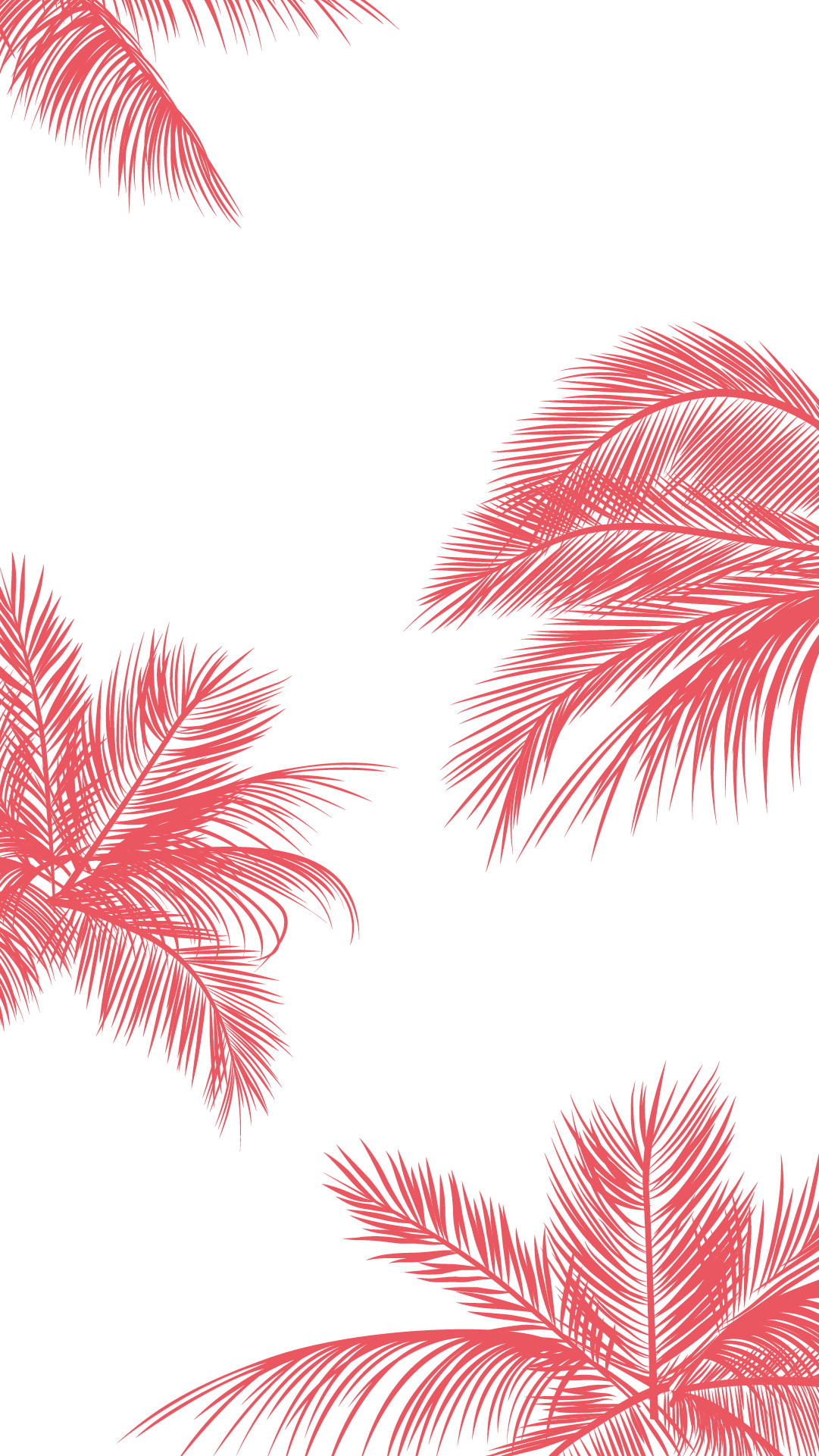 1081x1921 Coral-pink-white-palm-trees-leaves-iphone-phone-