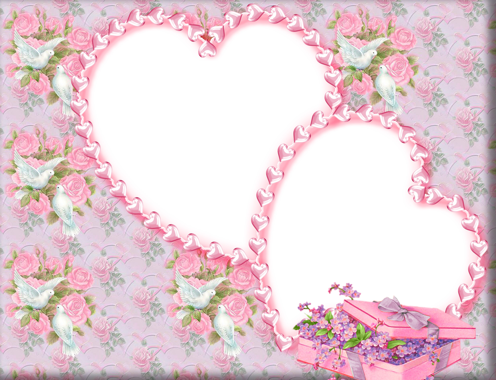 1990x1524 Cute pink backgrounds. Png photo frame with