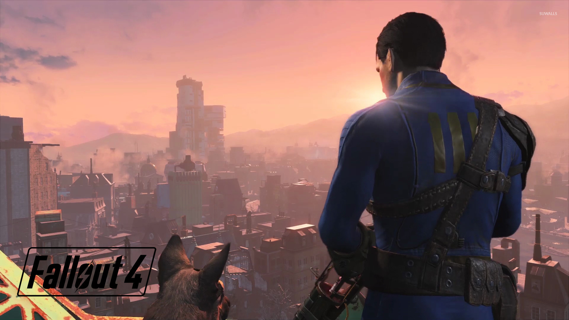 1920x1080 ... hd wallpapers backgrounds; sole survivor looking over the city in fallout  4 wallpaper game ...