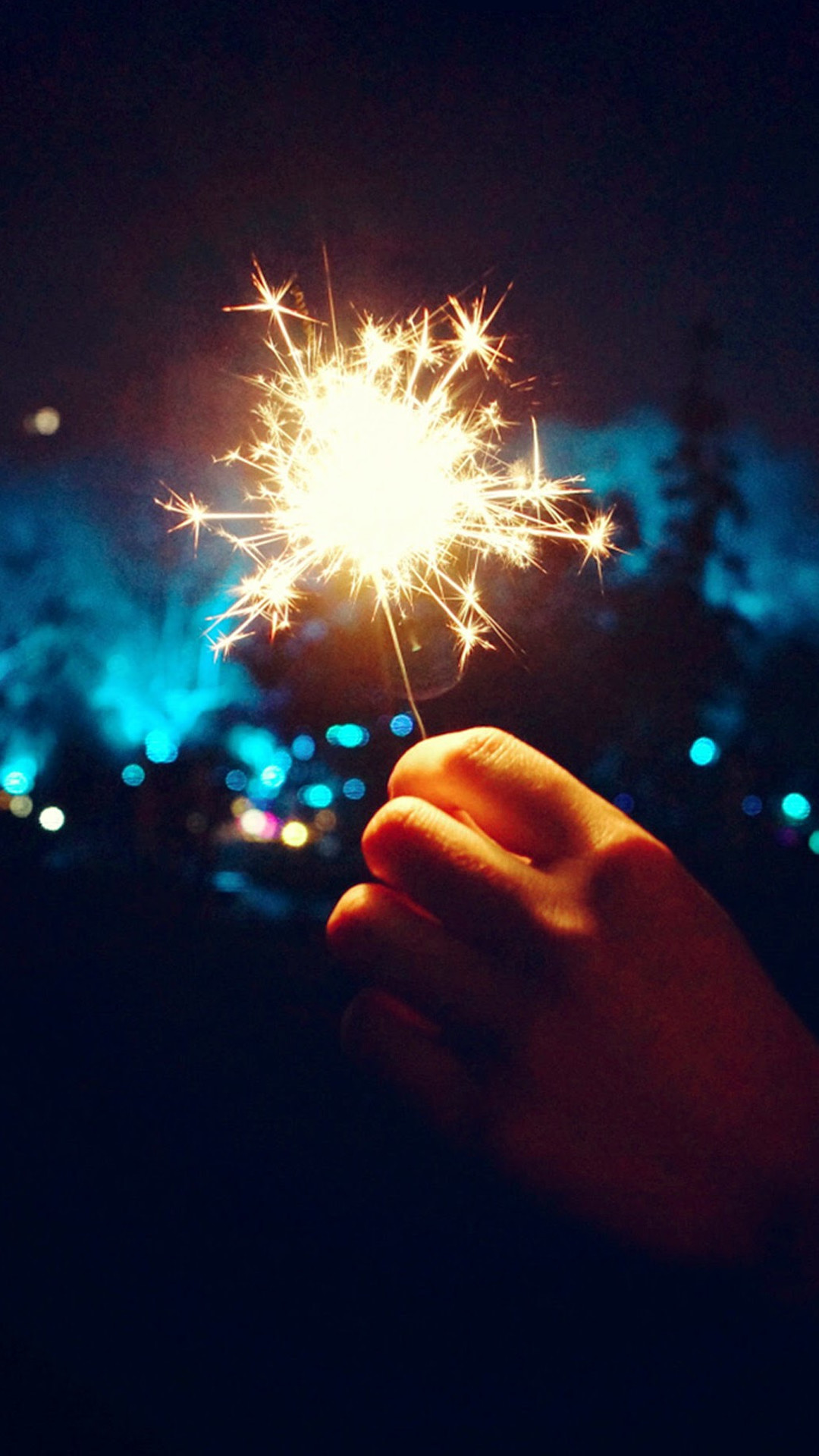 1080x1920 Happy New Year Fireworks Hand #iPhone #6 #plus #wallpaper
