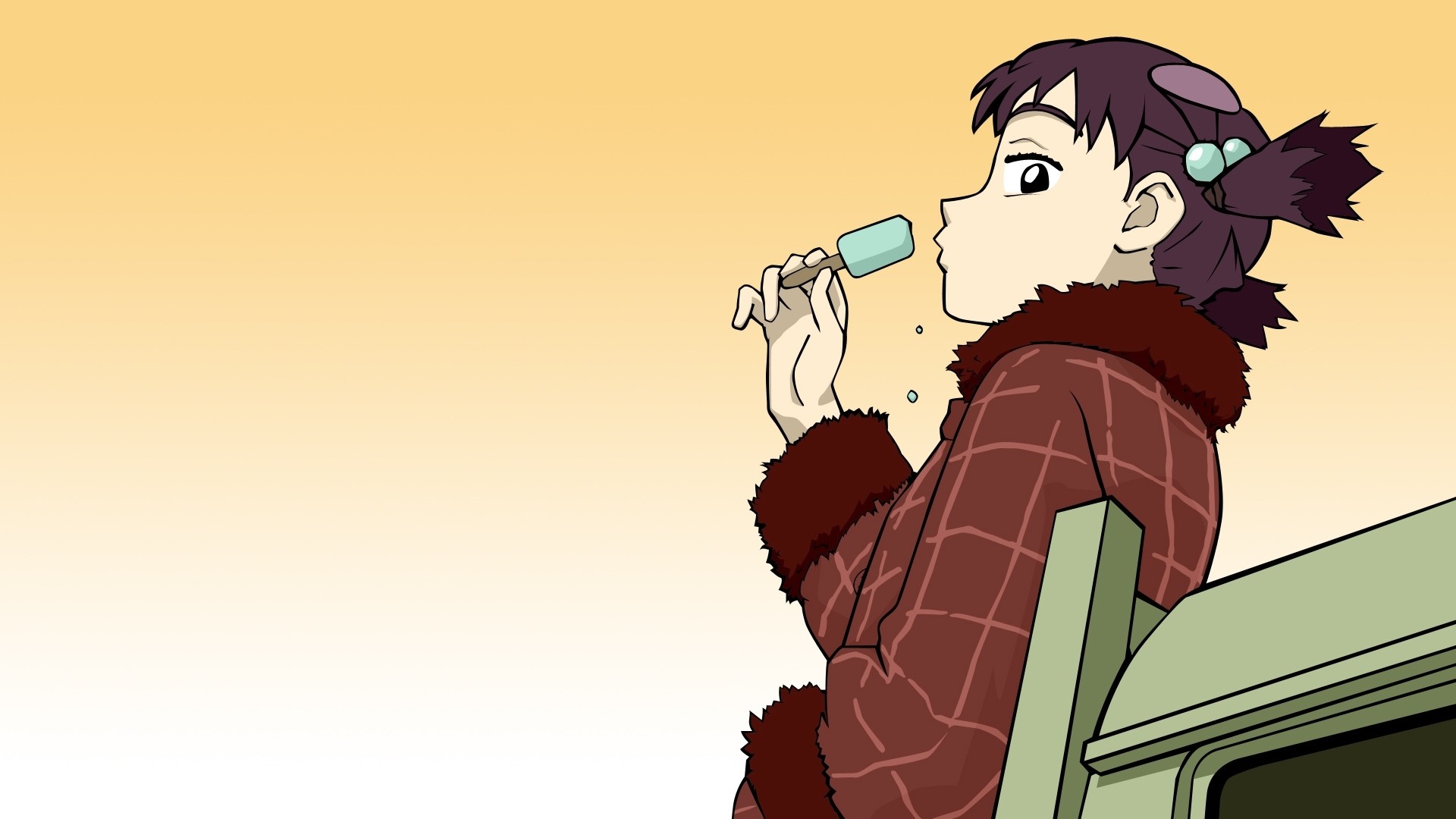 1920x1080 Preview wallpaper flcl, girl, ice cream, profile, look 