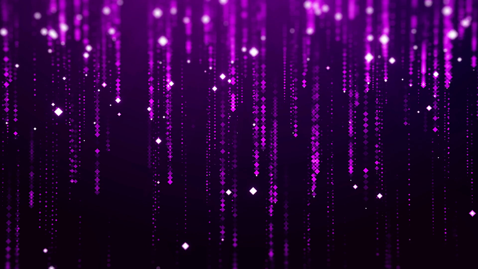 1920x1080 Abstract computer animated background with small flickering particles of purple  color falling from above against black