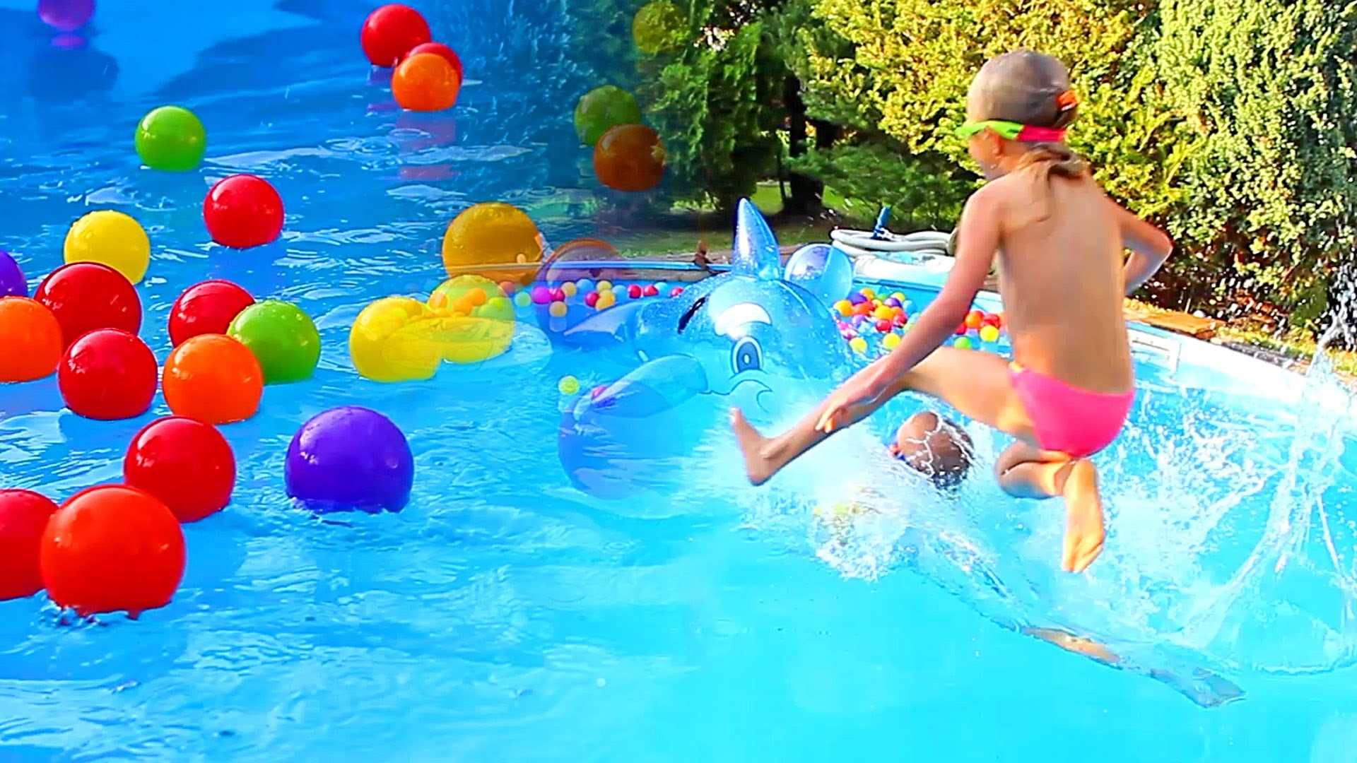 1920x1080 Swimming pool for kids, Fun kids with balls , Colors learning | CzyWieszJak