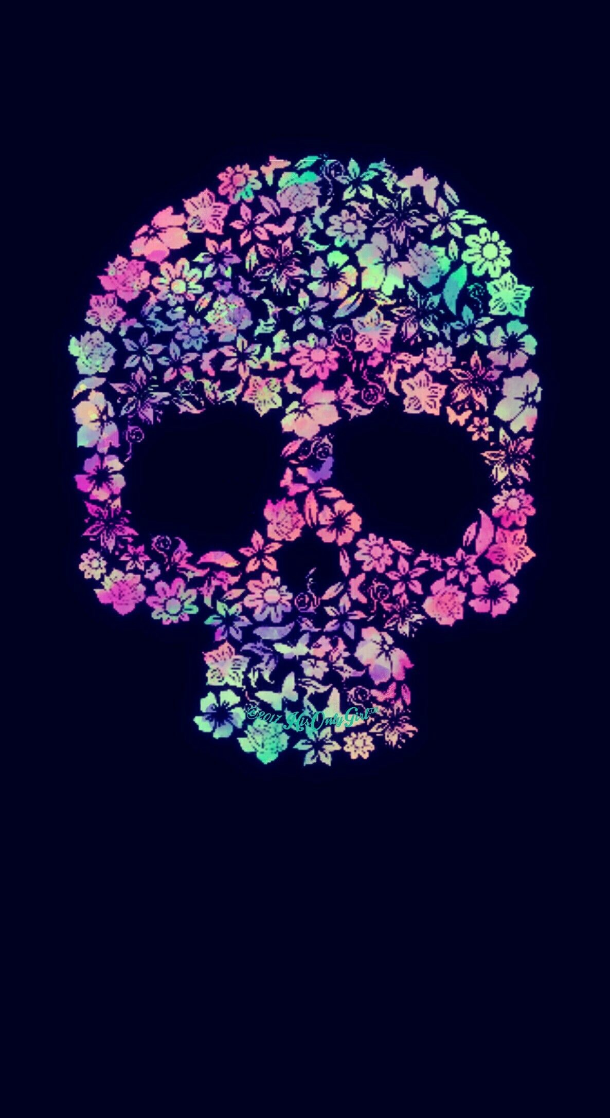 1186x2175 Sweet floral skull galaxy wallpaper I created for the app CocoPPa! Tumblr  Backgrounds, Tumblr