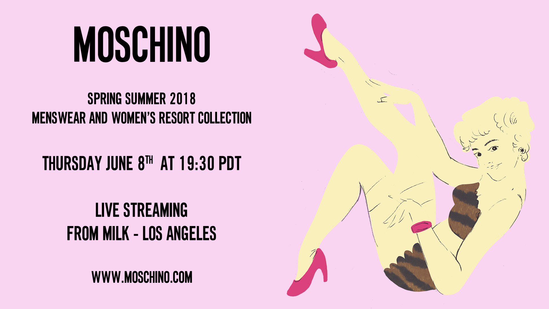 1920x1080 Moschino Spring Summer 2018 Menswear and Women's Resort Collection Fashion  Show Live Streaming Los Angeles 8th