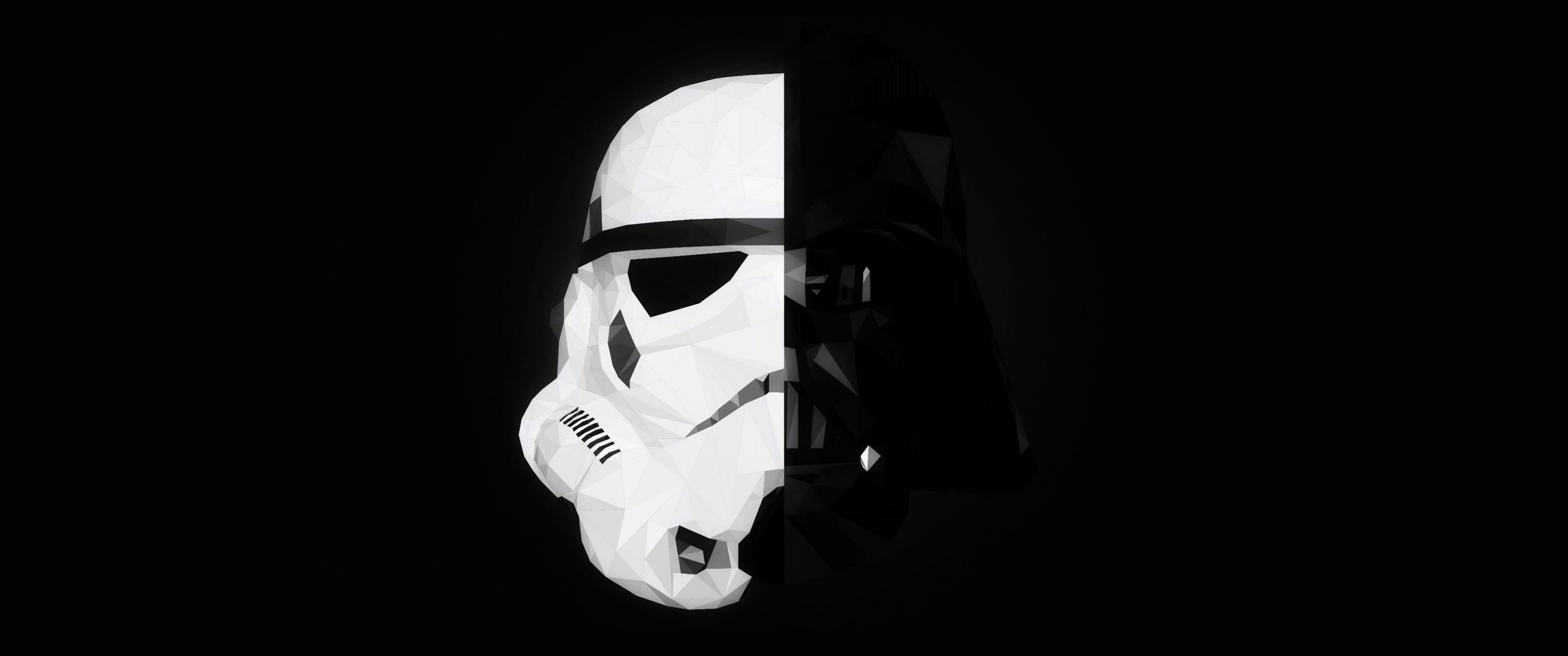 3440x1440 Star Wars, Stormtrooper, Darth Vader, Mask, Splitting, Minimalism Wallpapers  HD / Desktop and Mobile Backgrounds