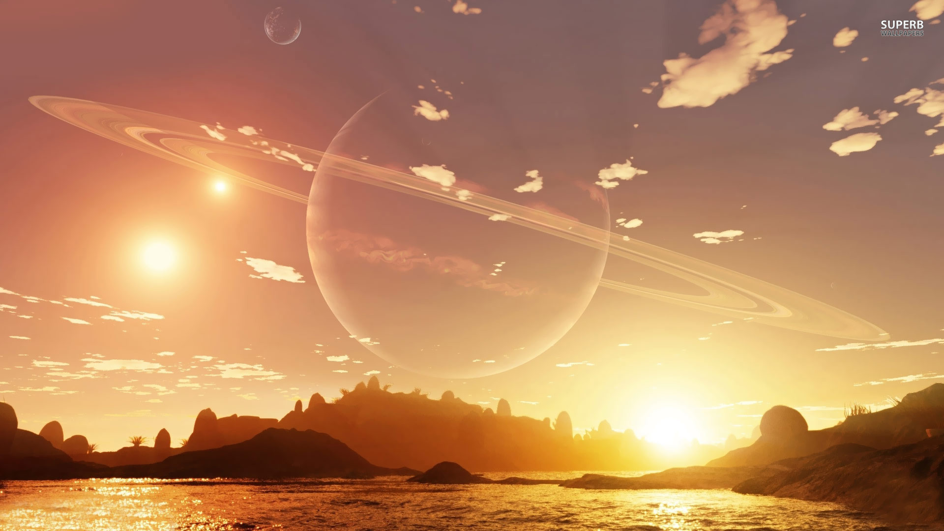 1920x1080 Planet in the sky during the day wallpaper - Fantasy wallpapers .