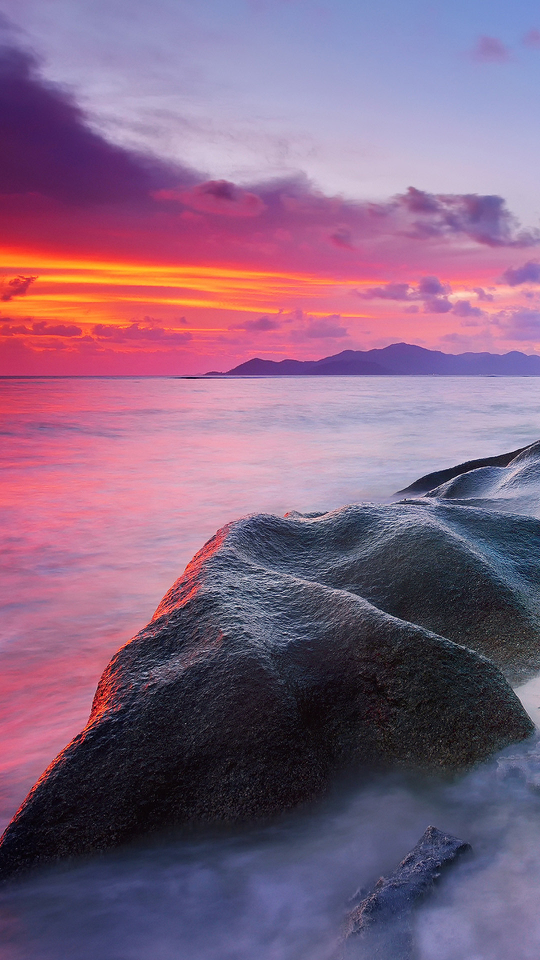 1080x1920 Rocks Beach Sunset iphone 6 plus wallpaper
