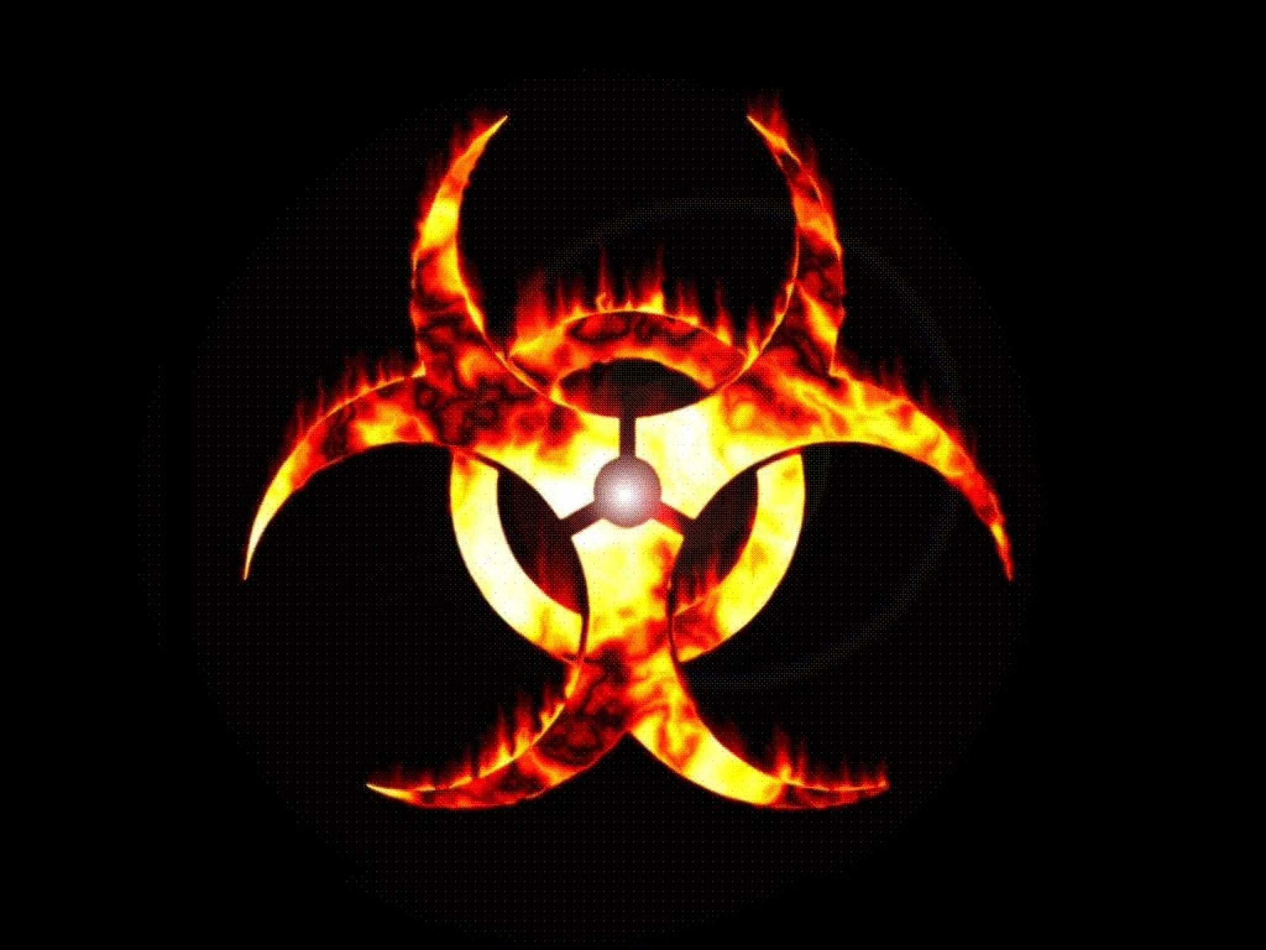 2560x1920 Fire biohazard symbol black wallpaper