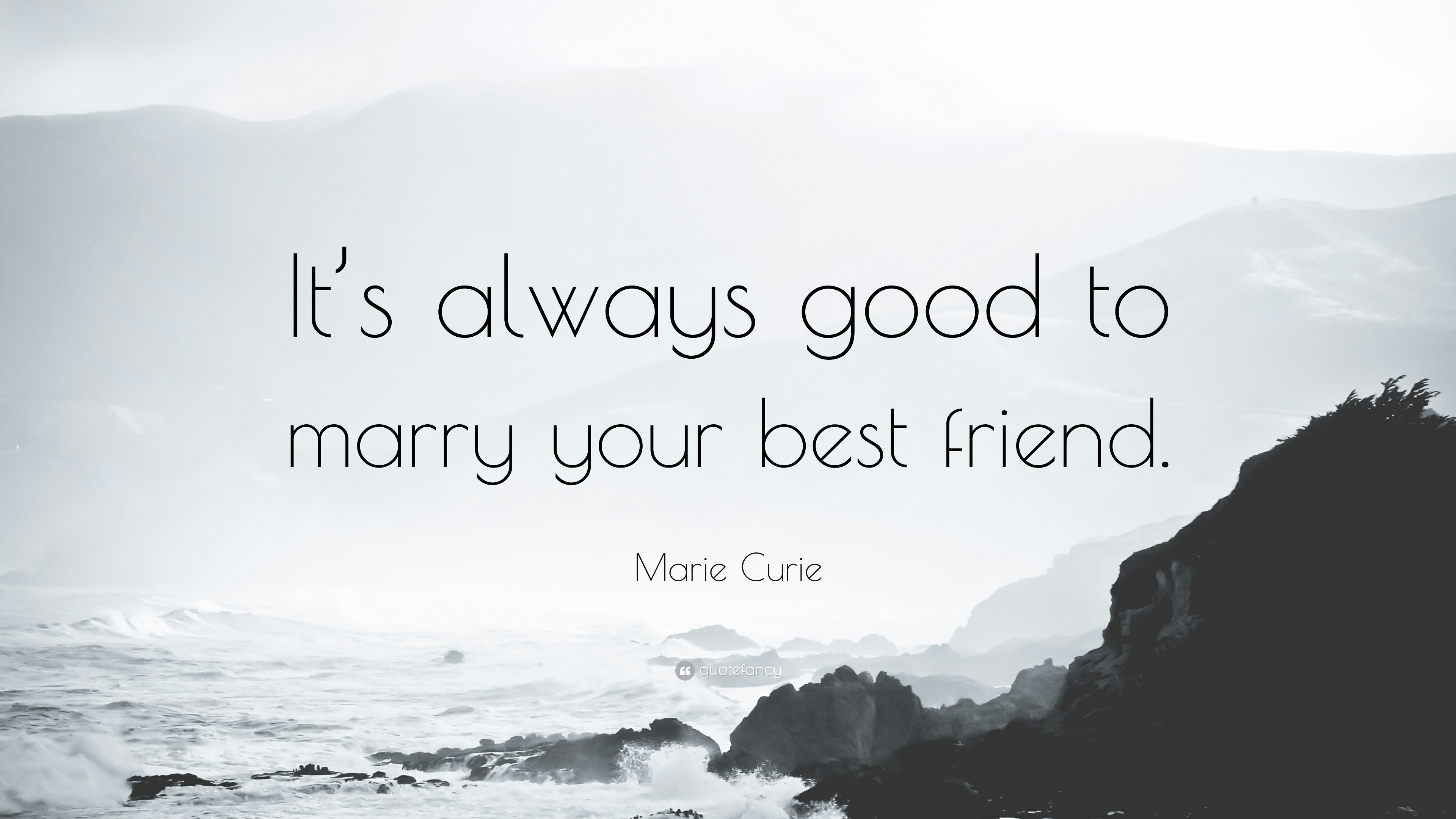 3840x2160 Marie Curie Quote: “It's always good to marry your best friend.”