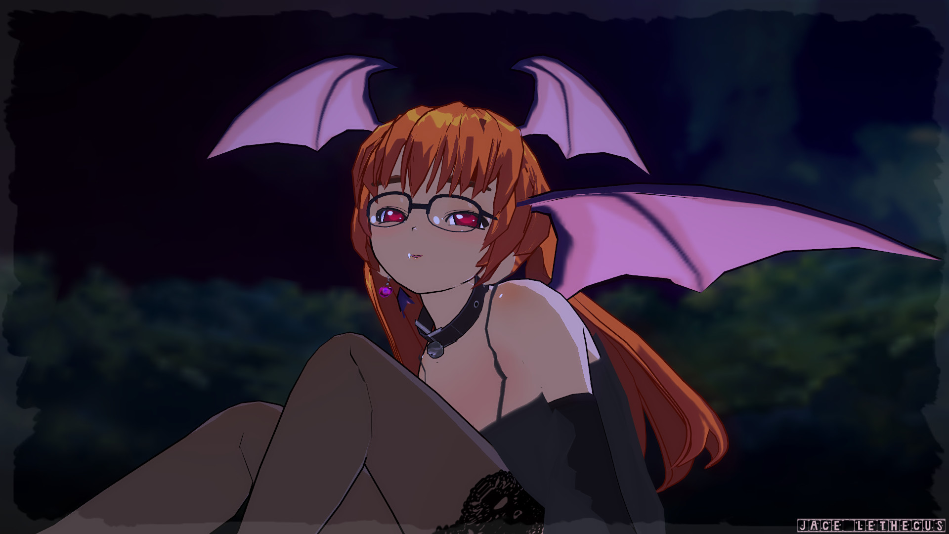 1920x1080 ... Anime Succubus Outside at Night - Custom Girl by Jace-Lethecus