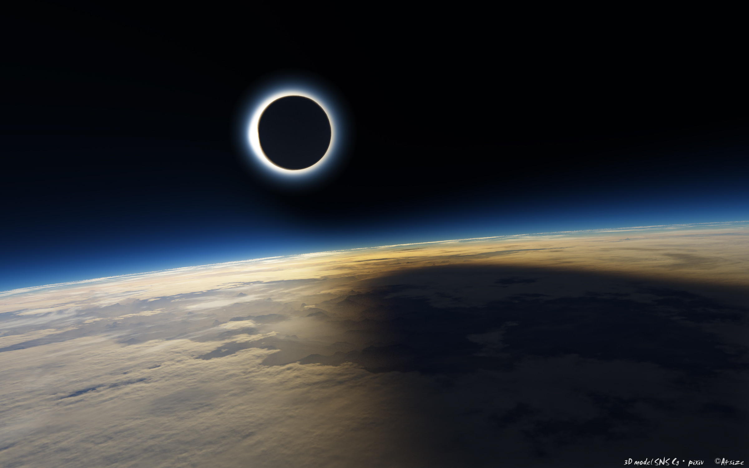 2400x1500 Solar Eclipse Shadow On Earth