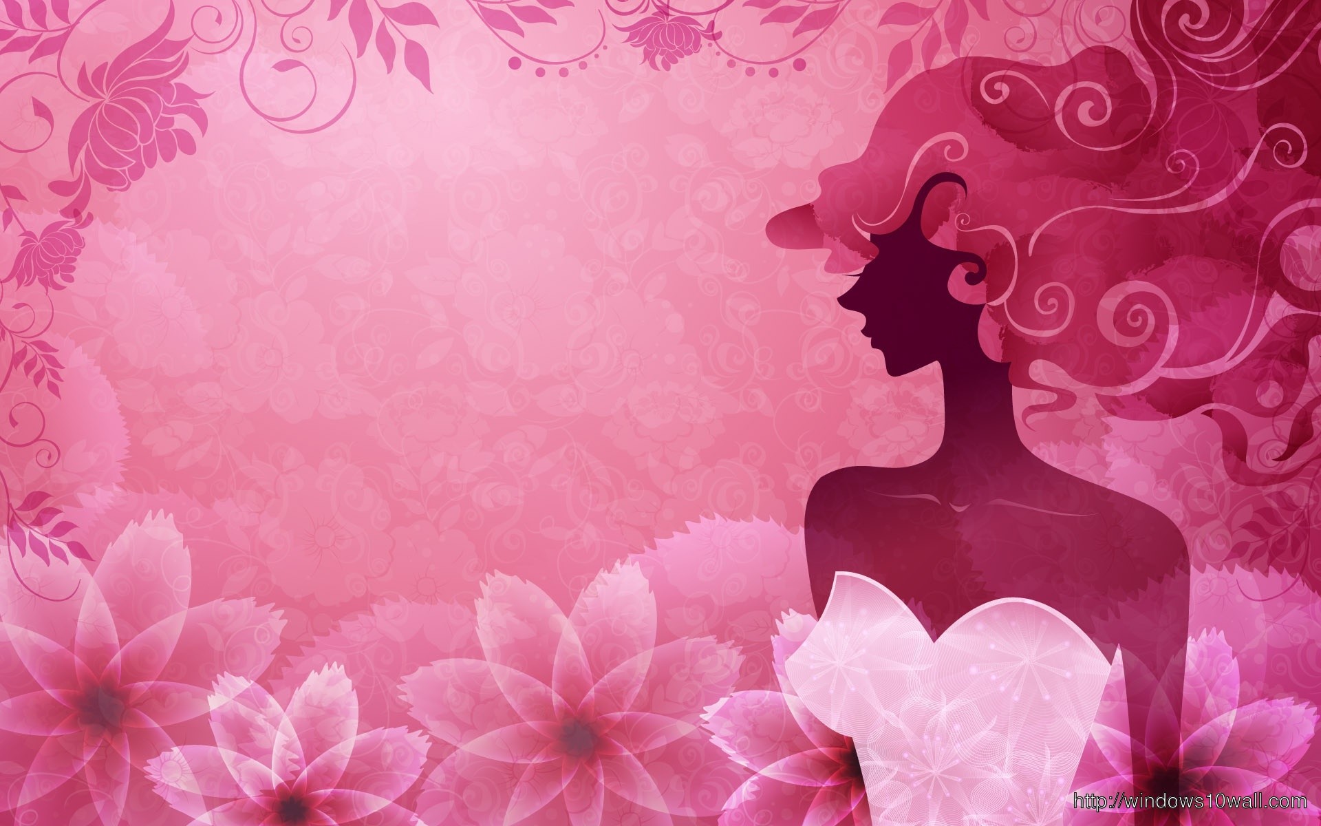 1920x1200 Pink Design Girl Wallpaper