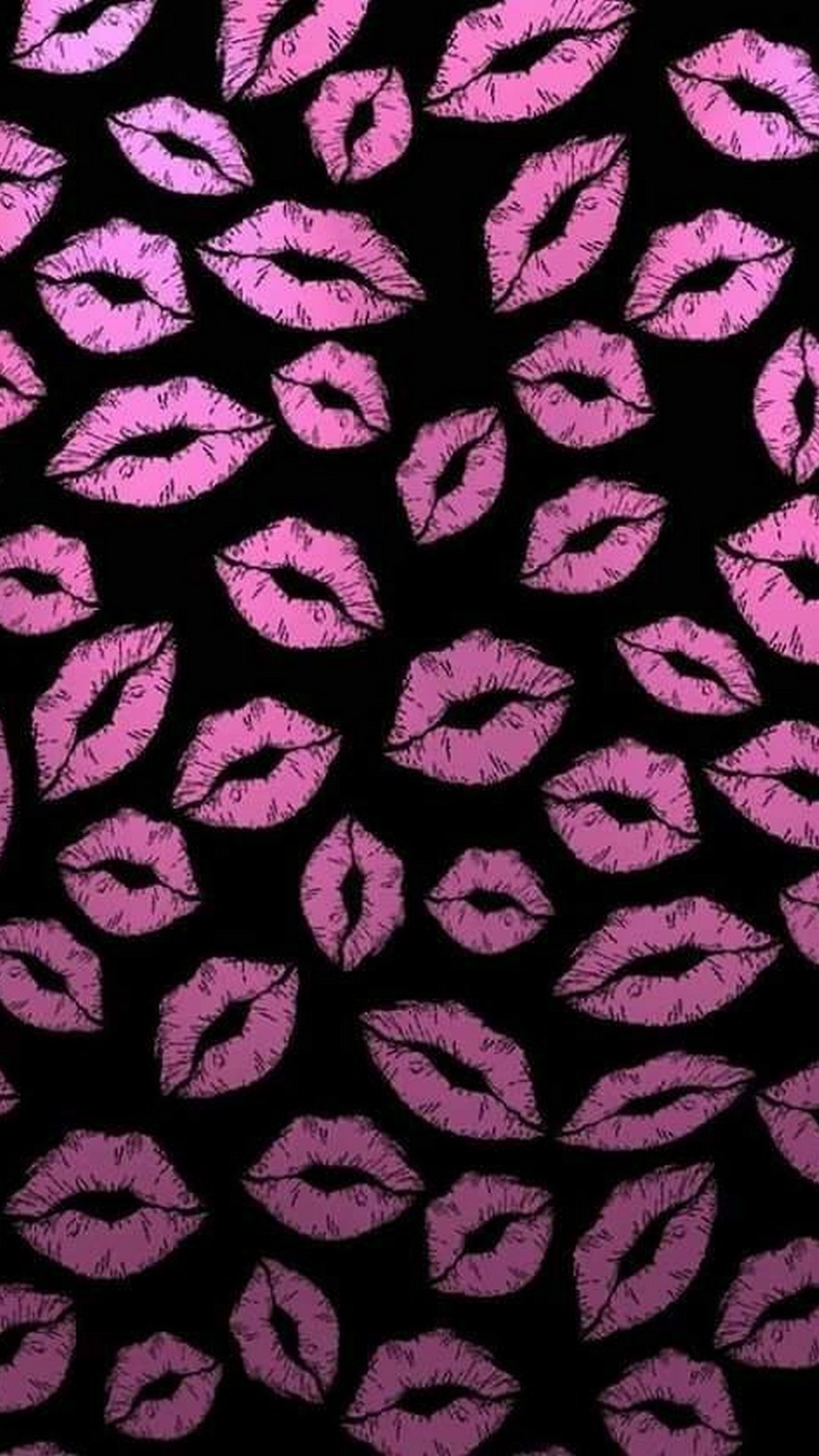 1080x1920 Pink And Black Kiss Wallpaper Mobile 