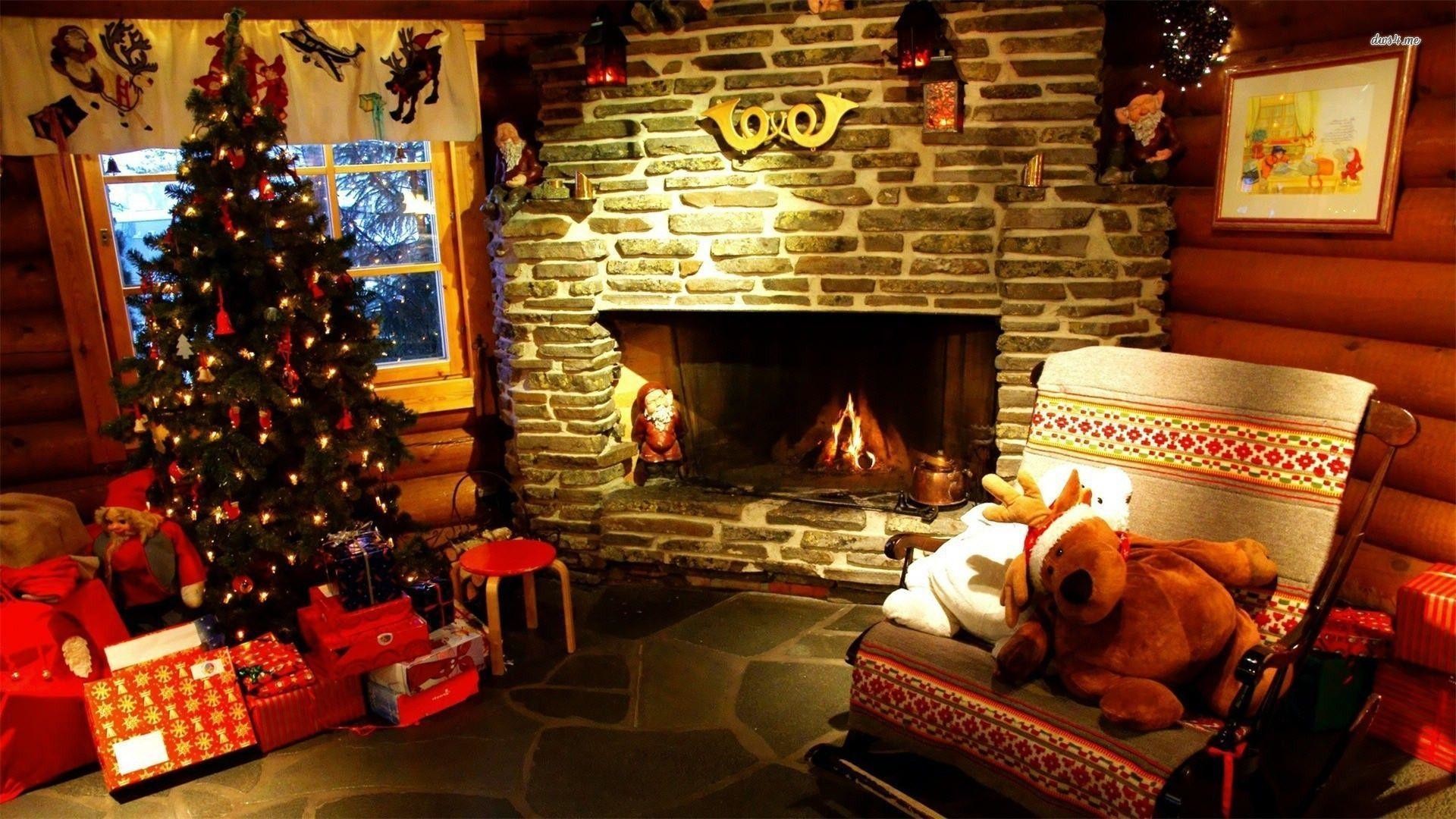 1920x1080 Christmas fireplace wallpaper - Holiday wallpapers - #