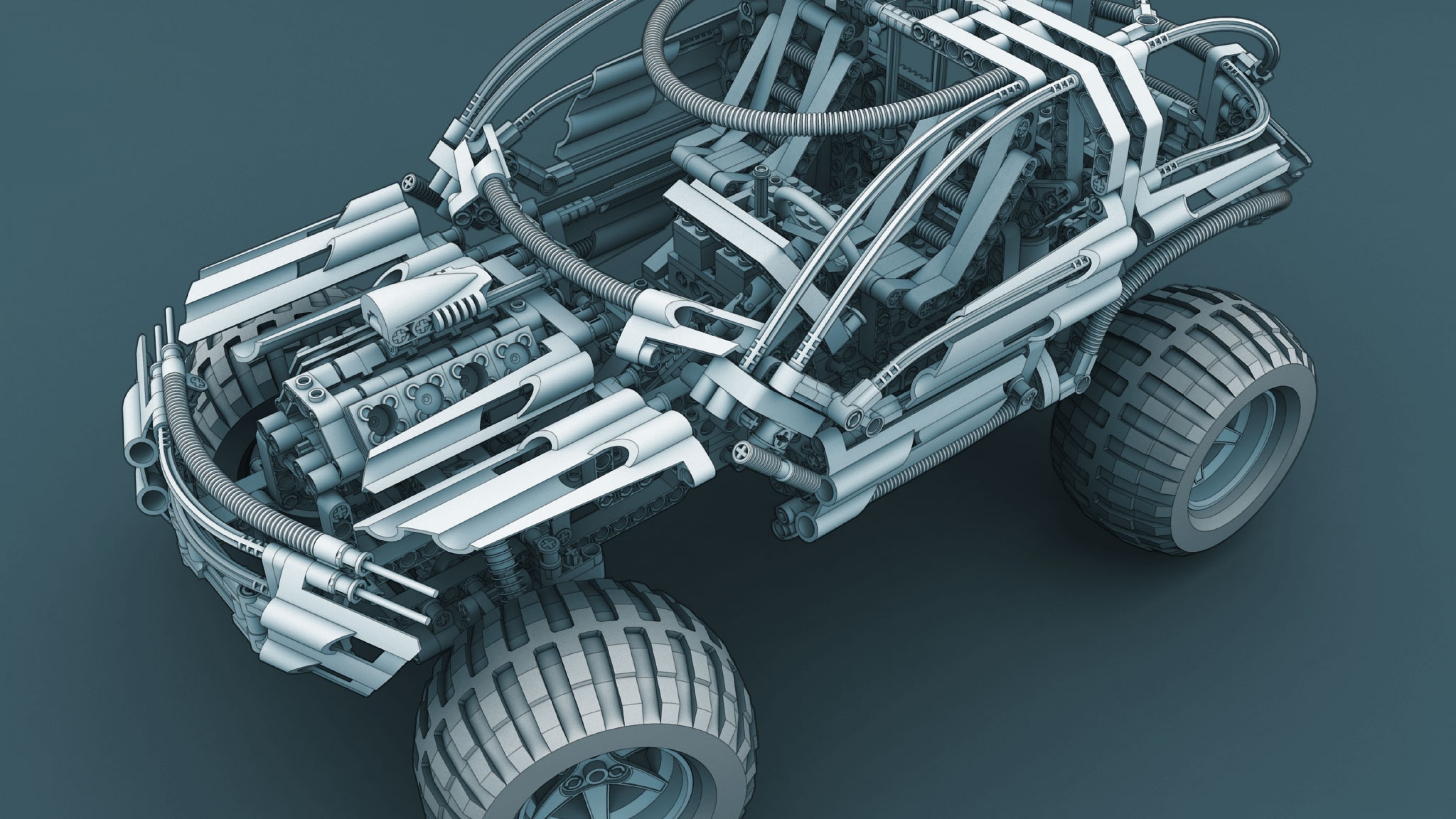 3840x2160 Preview wallpaper jeep, machine, projection, model, gray 