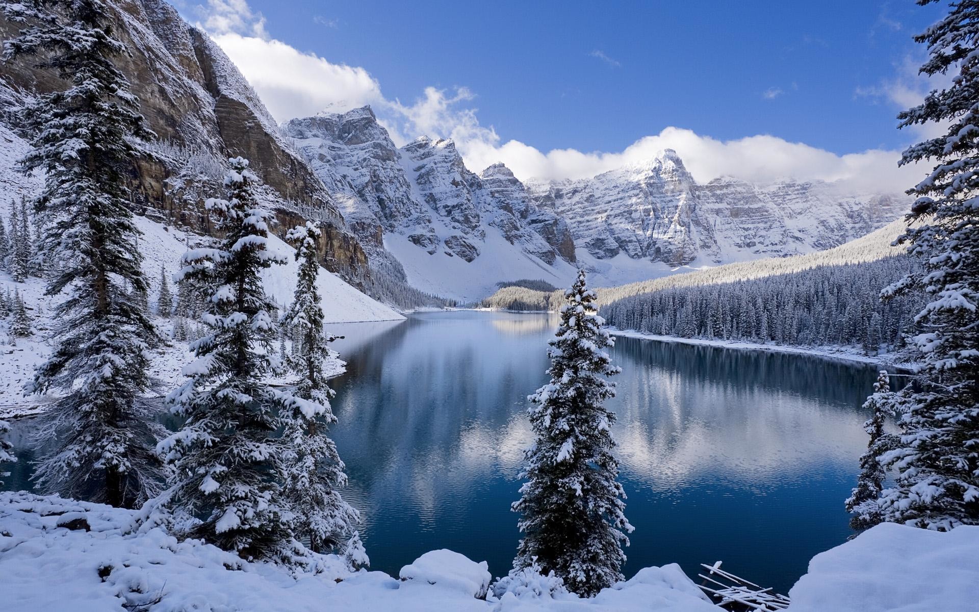 1920x1200 Winter Mountain Lake Scenes for Desktop Wallpapers HD