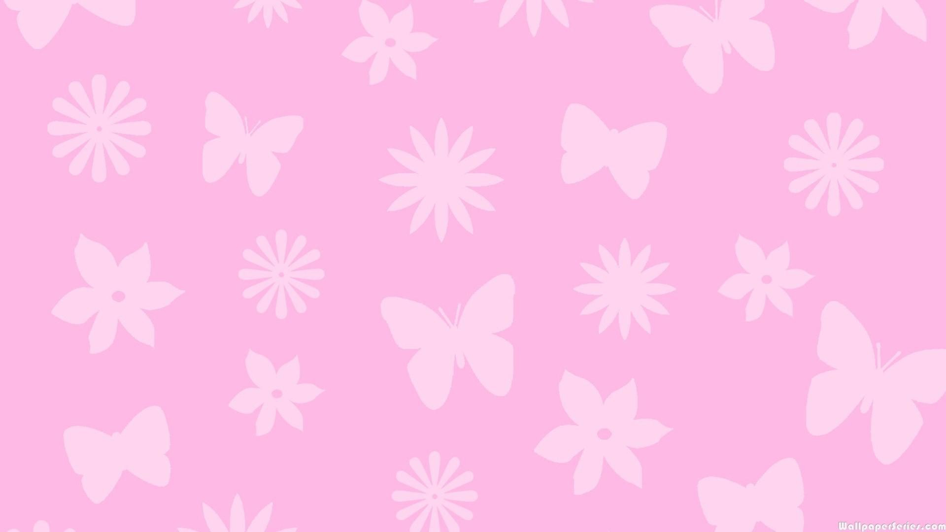 1920x1080 HD Cute Pink Butterfly Pattern Wallpaper