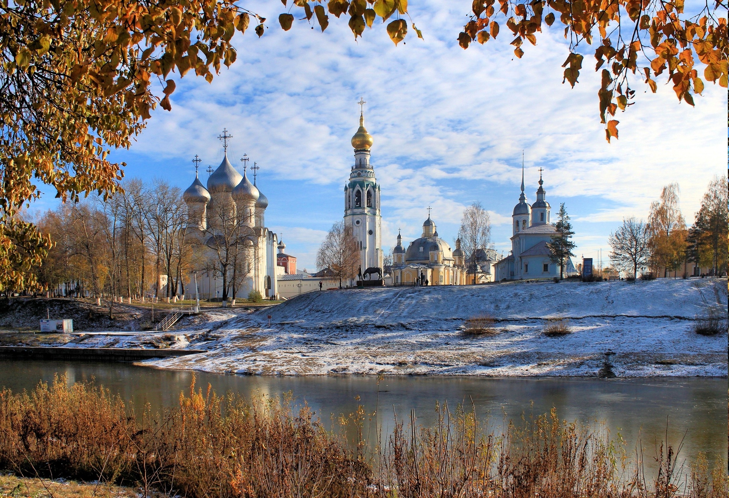 2500x1710 nature, Landscape, Architecture, Clouds, Water, Trees, Russia, Winter,  Snow, River, Church, Tower, Leaves, Cross Wallpapers HD / Desktop and  Mobile ...