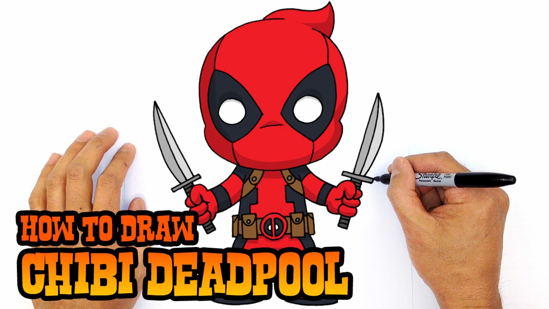 1920x1080 How to Draw Chibi Deadpool- Step by Step Drawing Lesson