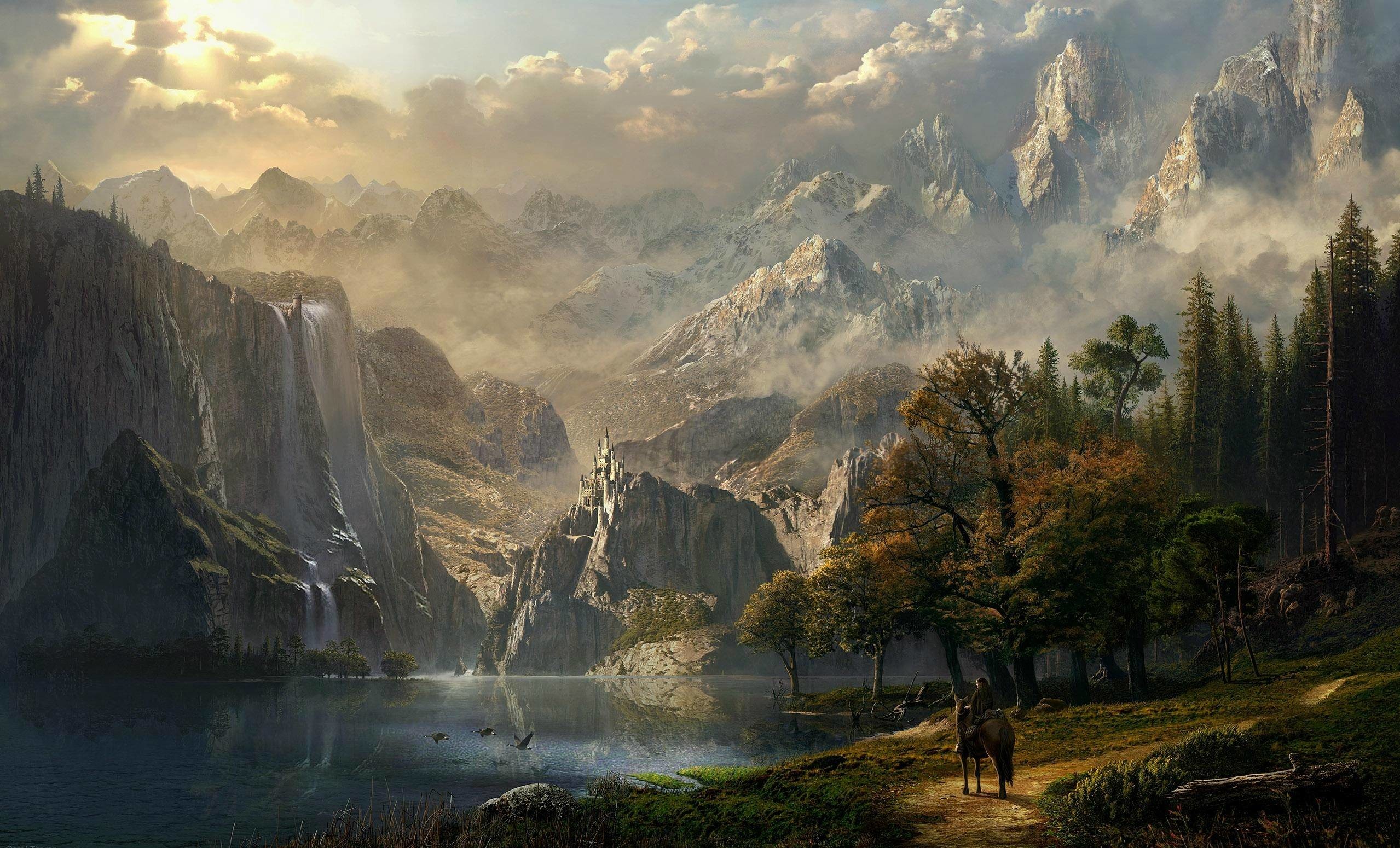 2558x1550 epic fantasy landscape wallpaper | vergapipe.