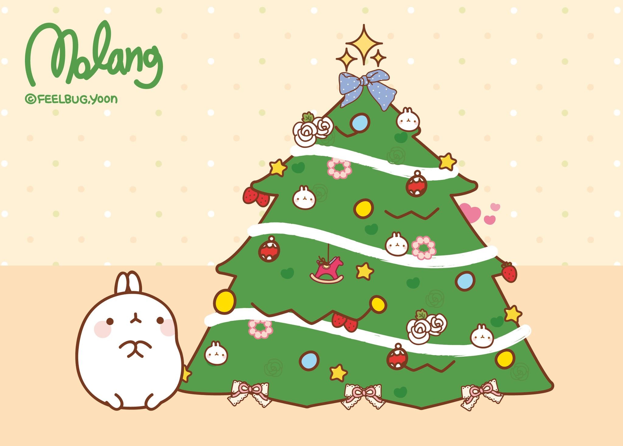 2048x1468 San-X Molang Christmas Desktop Wallpapers - Here are 3 super cute Molang Desktop  Backgrounds for Christmas! Click each image to be taken to the full size ...