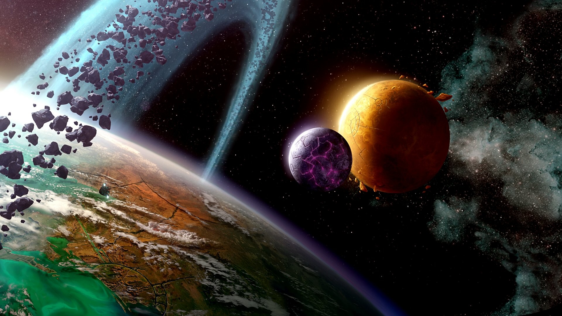 1920x1080 planets in space hd wallpaper