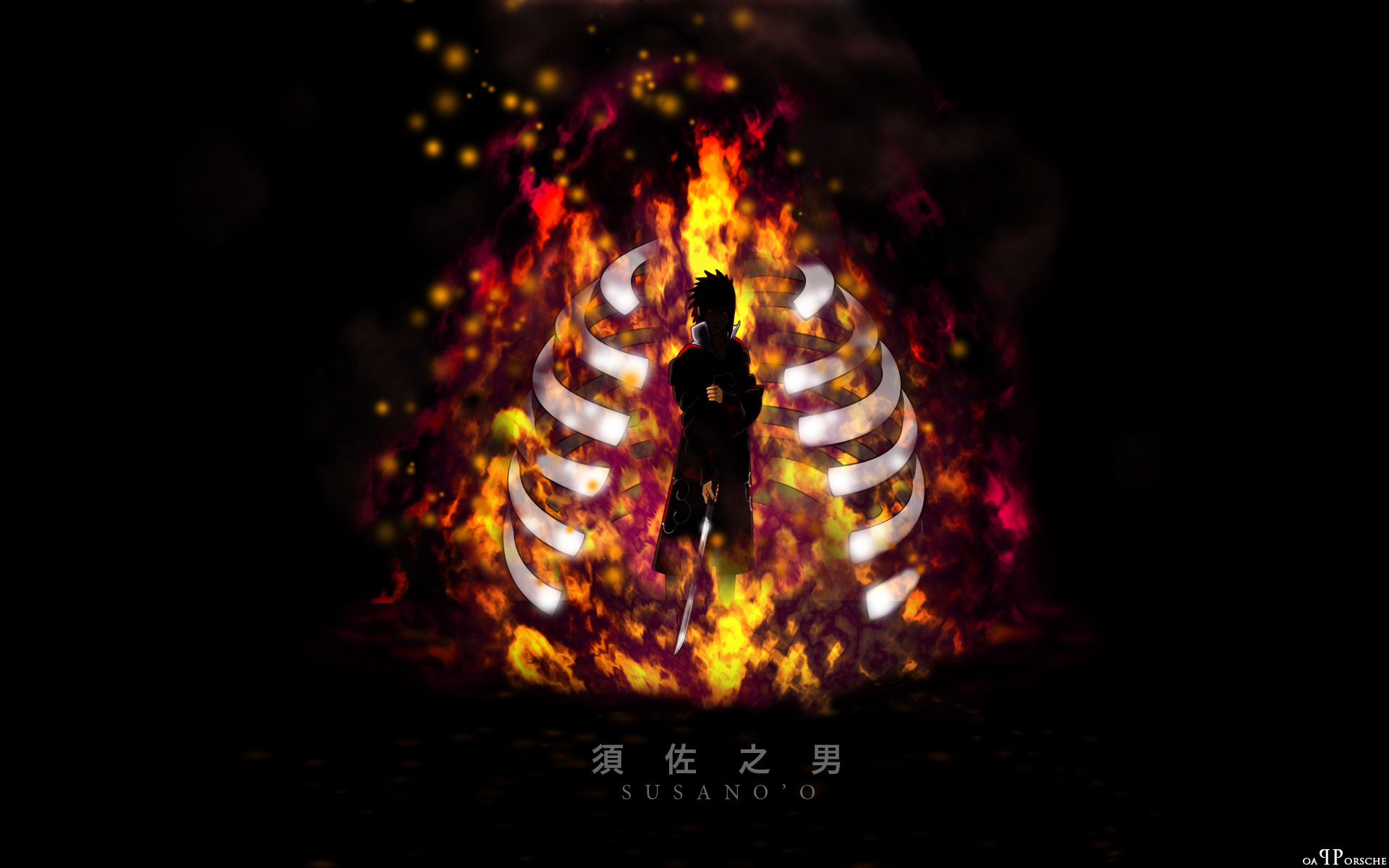 1920x1200 Akatsuki Flames Naruto Shippuden Silhouettes Susanoo Uchiha Sasuke