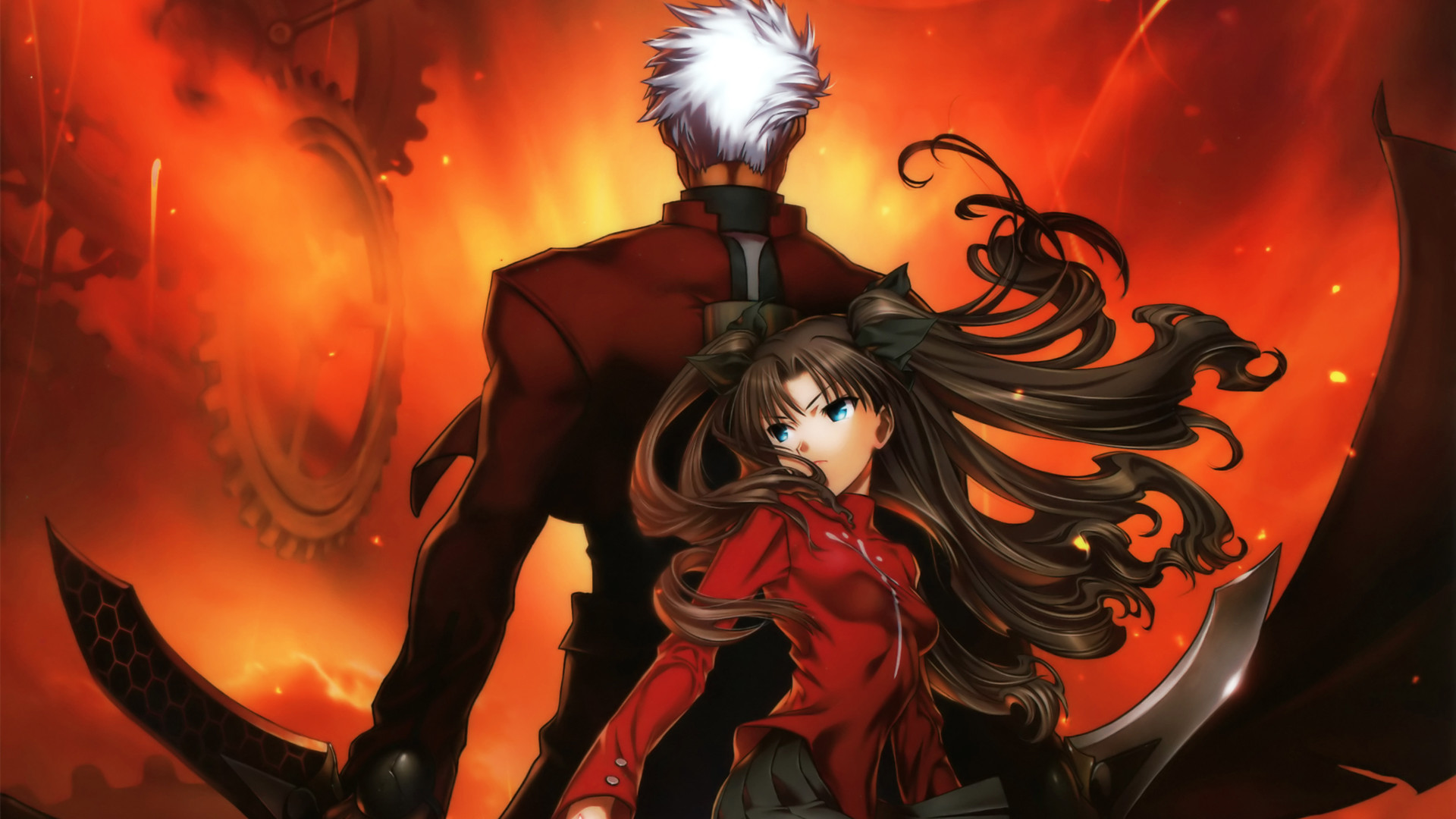 1920x1080 archer fate stay night sword tohsaka rin unlimited blade works weapon .
