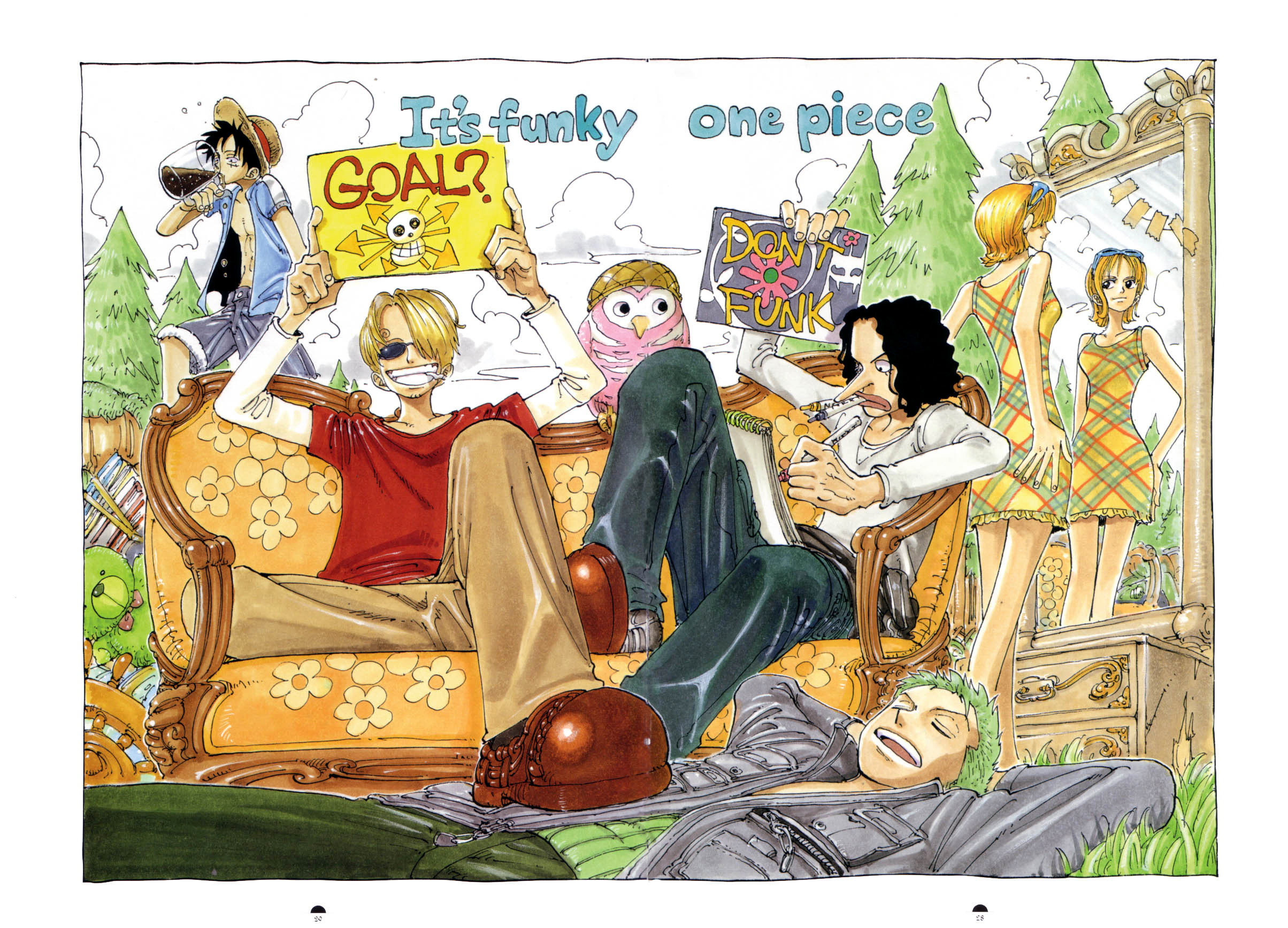 2408x1736 One Piece Color Spread : Chapter 107 (SO in love with Usopp's hair like  tihs!