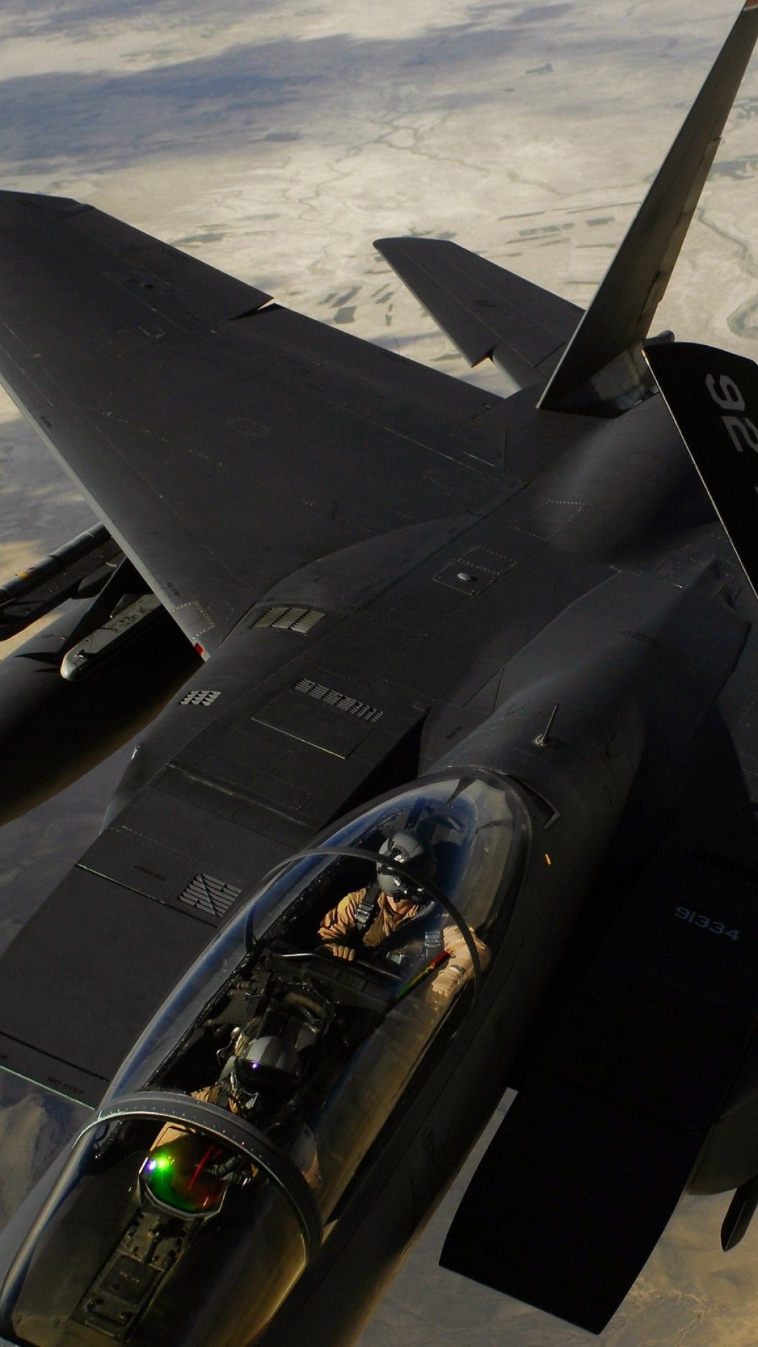 1080x1920  Wallpaper f-15e strike eagle, us air force, aircraft, refueling