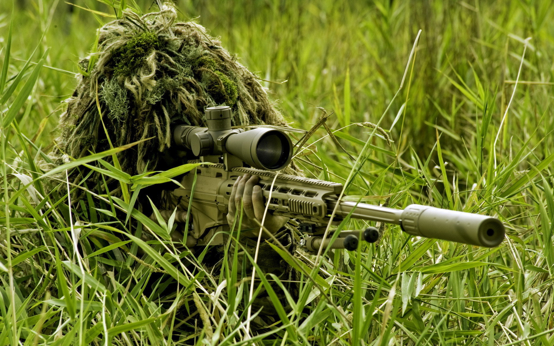 1920x1200 Wallpaper Sniper rifle Snipers Soldiers Camouflage Army 