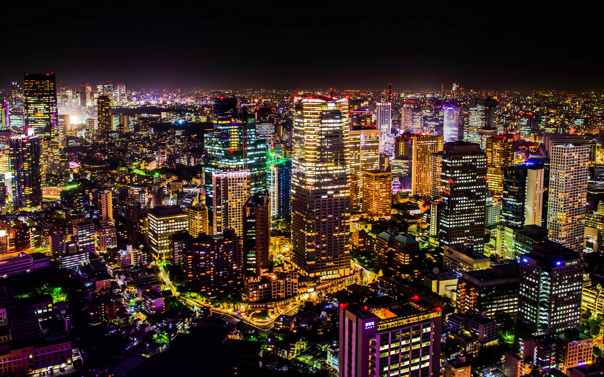 1920x1200 Beautiful Night Cityscape Of Tokyo Wide Desktop Background HD wallpapers