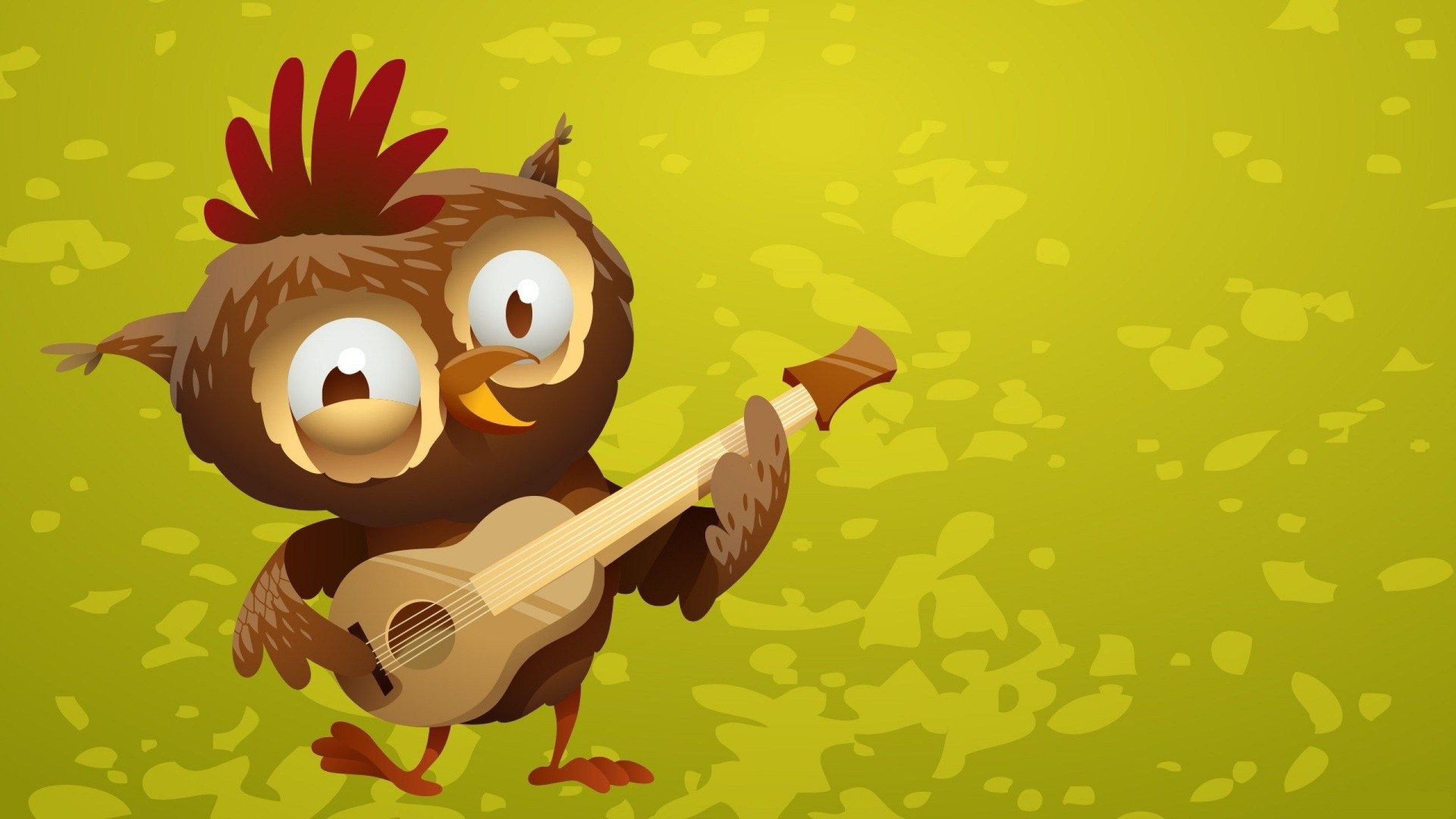2560x1440 wallpaper.wiki-Funny-Owl-Cartoon-Playing-Guitar-Background-