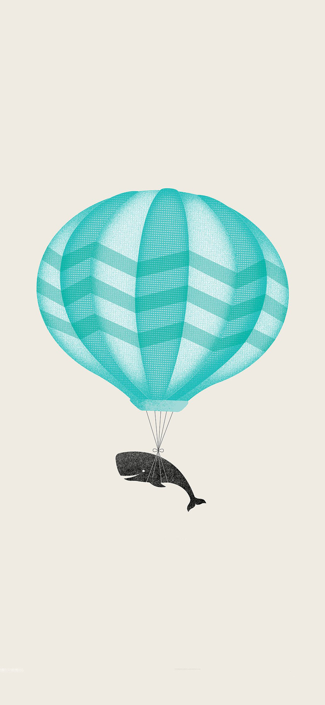 1125x2436 Cute whale balloon illustration iPhone 8 Wallpaper